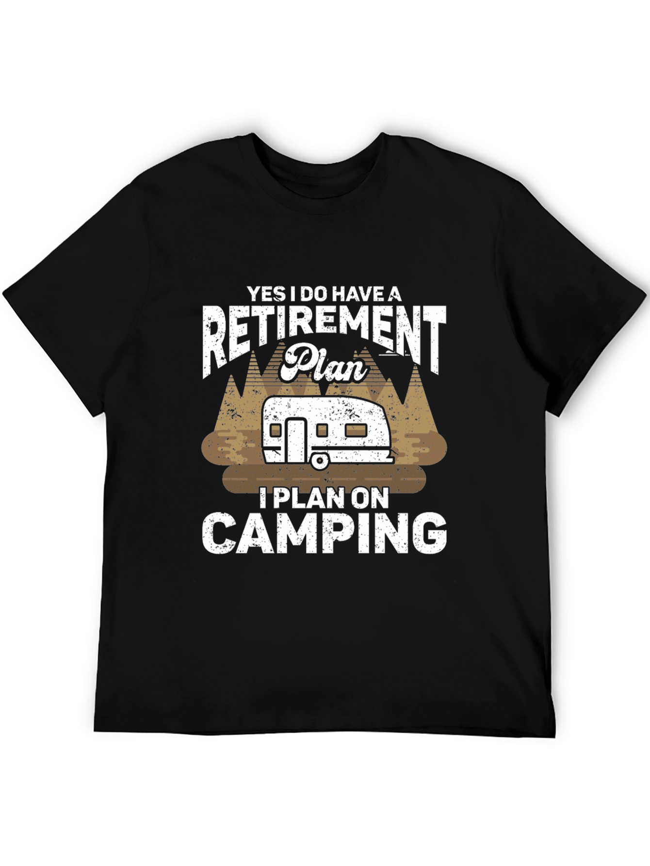 Retirement Plan Camping Graphic Tee - Black
