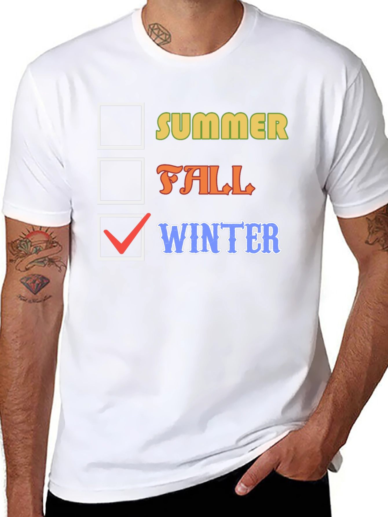 Winter Check T-Shirt - Seasonal Style
