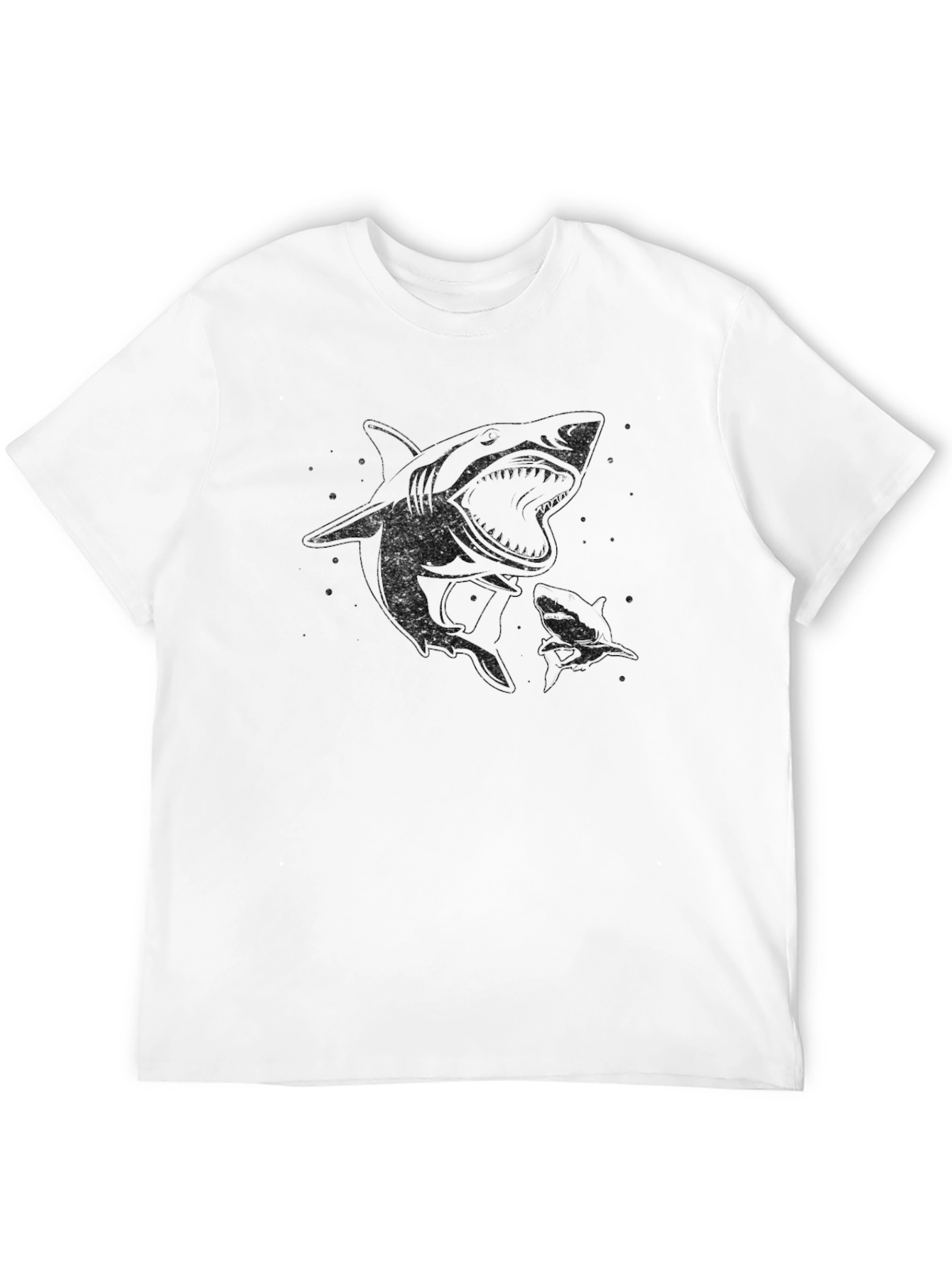 Shark Graphic Print Mens Black T-Shirt
