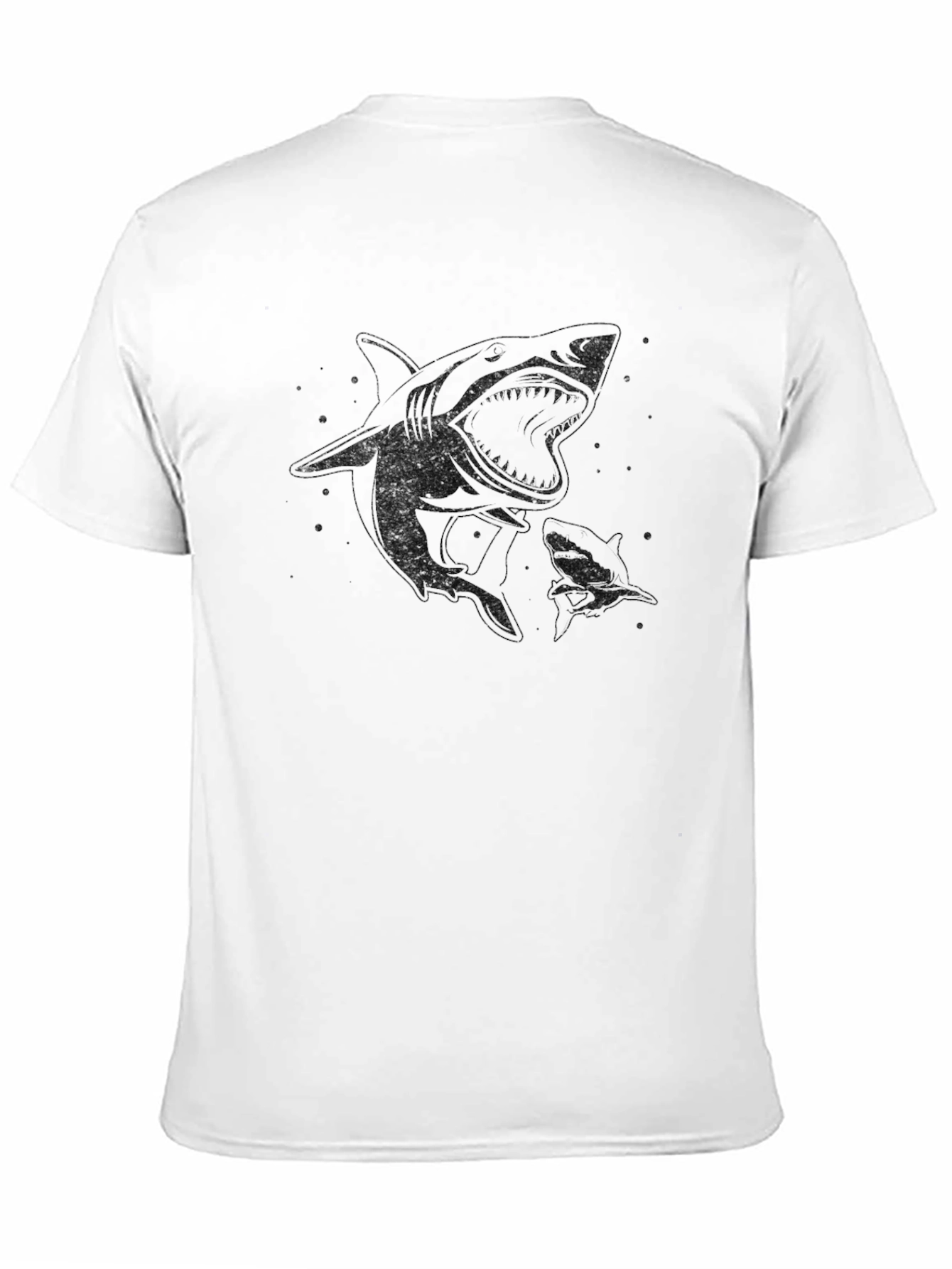 Shark Graphic Print Mens Black T-Shirt