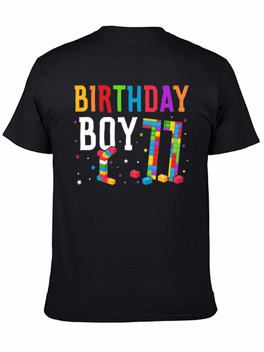 Birthday Boy 11 T-Shirt - Colorful Building Block Design