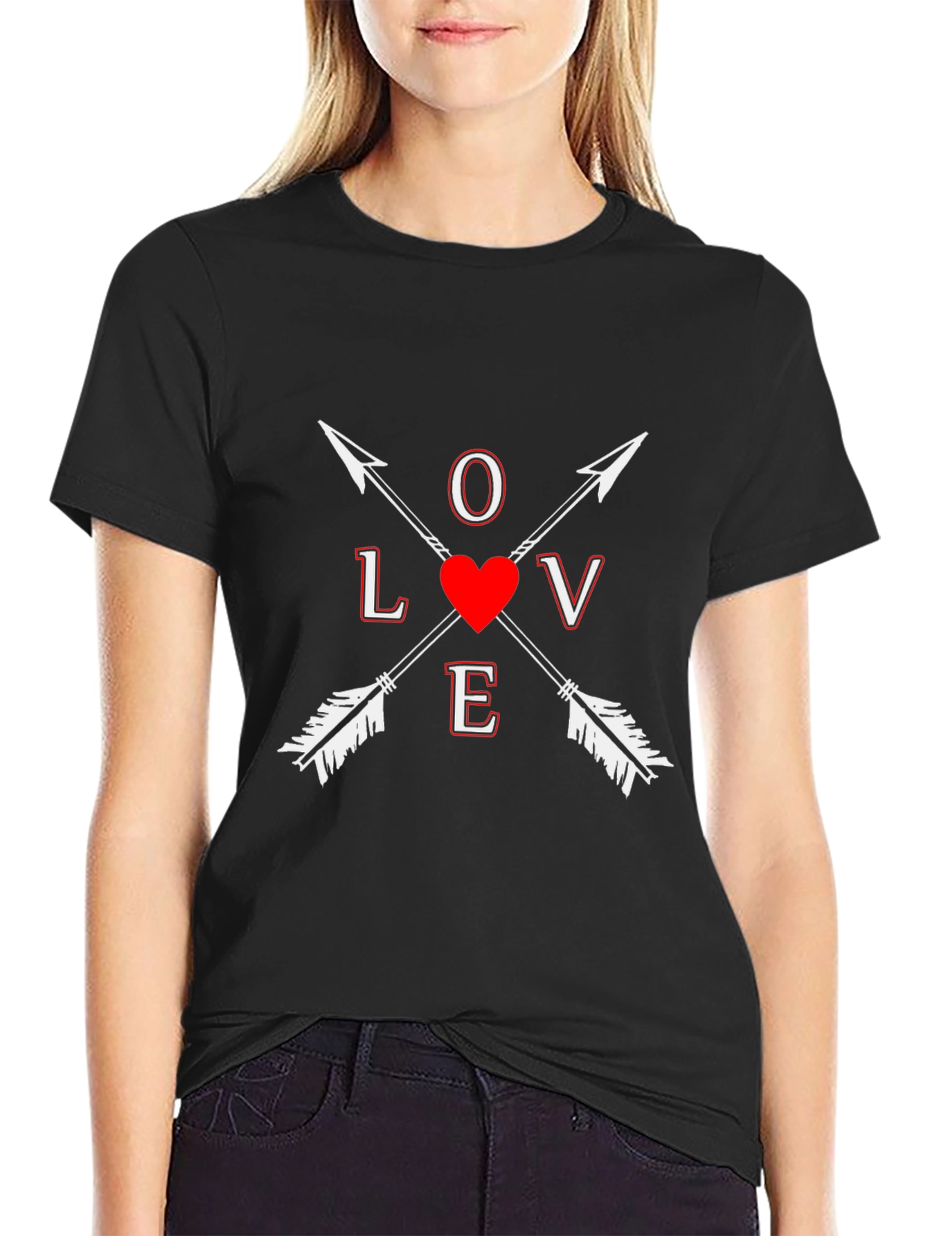 Love Arrows Graphic Tee - Black