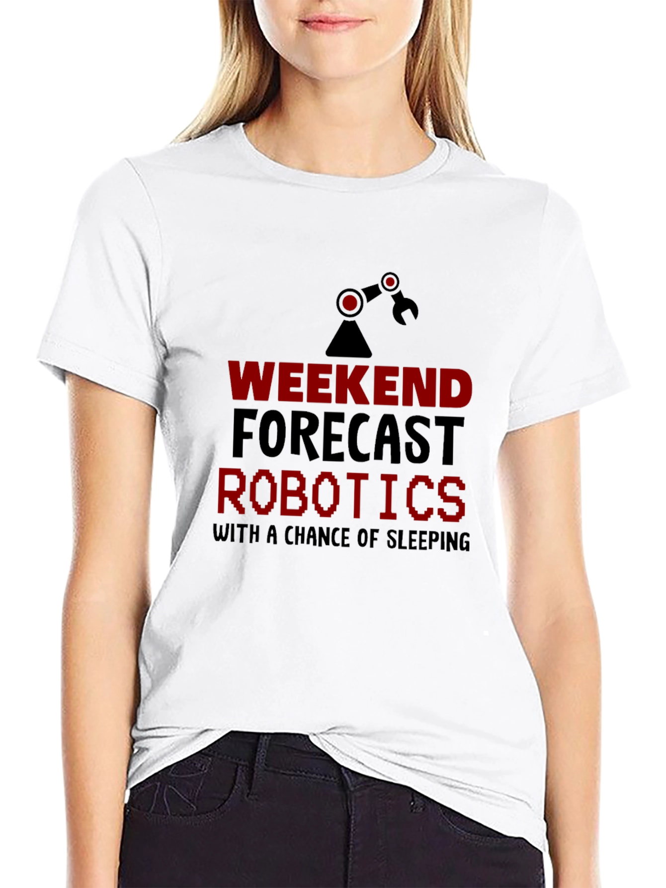 Robotics Weekend Forecast Black T-Shirt