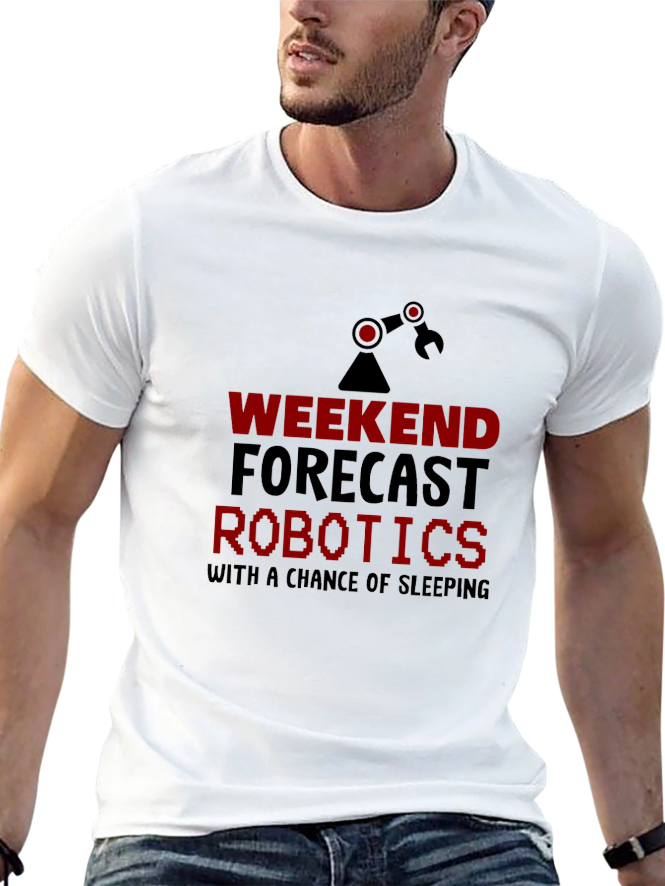 Robotics Weekend Forecast Black T-Shirt