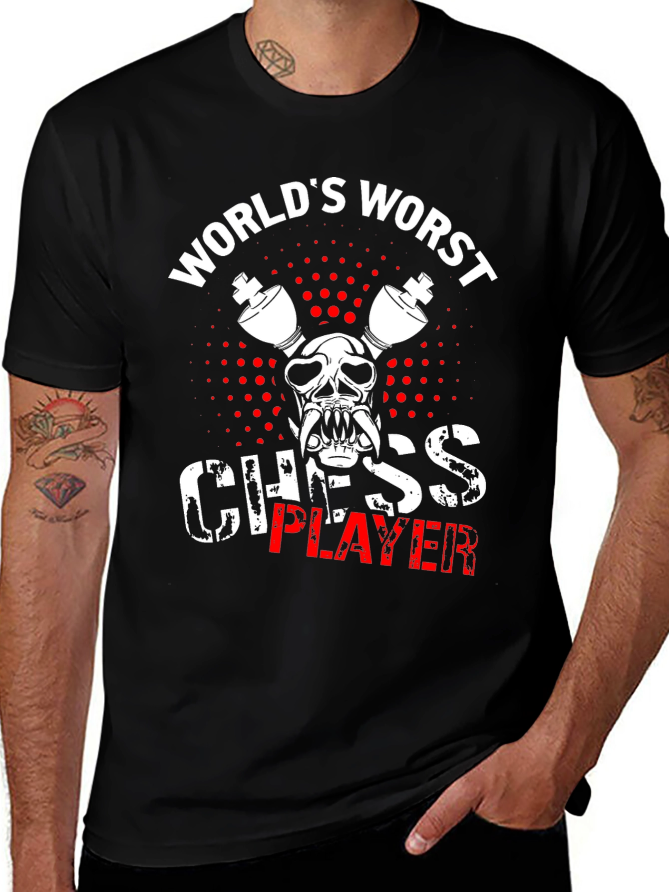 Worlds Worst Chess Player Black T-Shirt