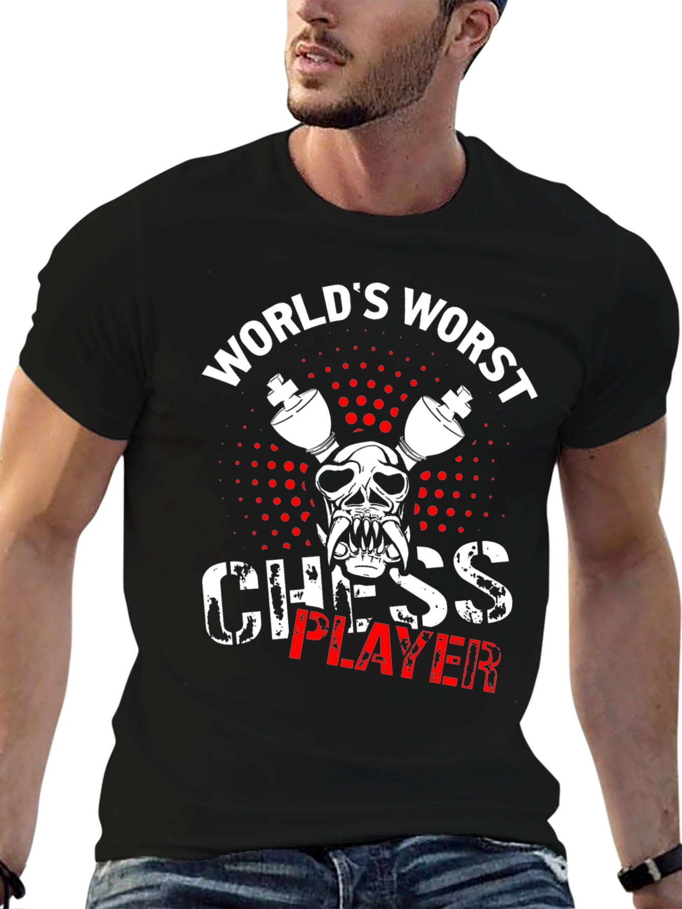 Worlds Worst Chess Player Black T-Shirt