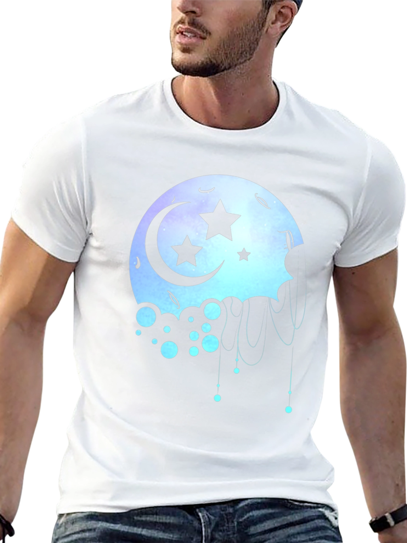 Celestial Moon Star Graphic T-Shirt