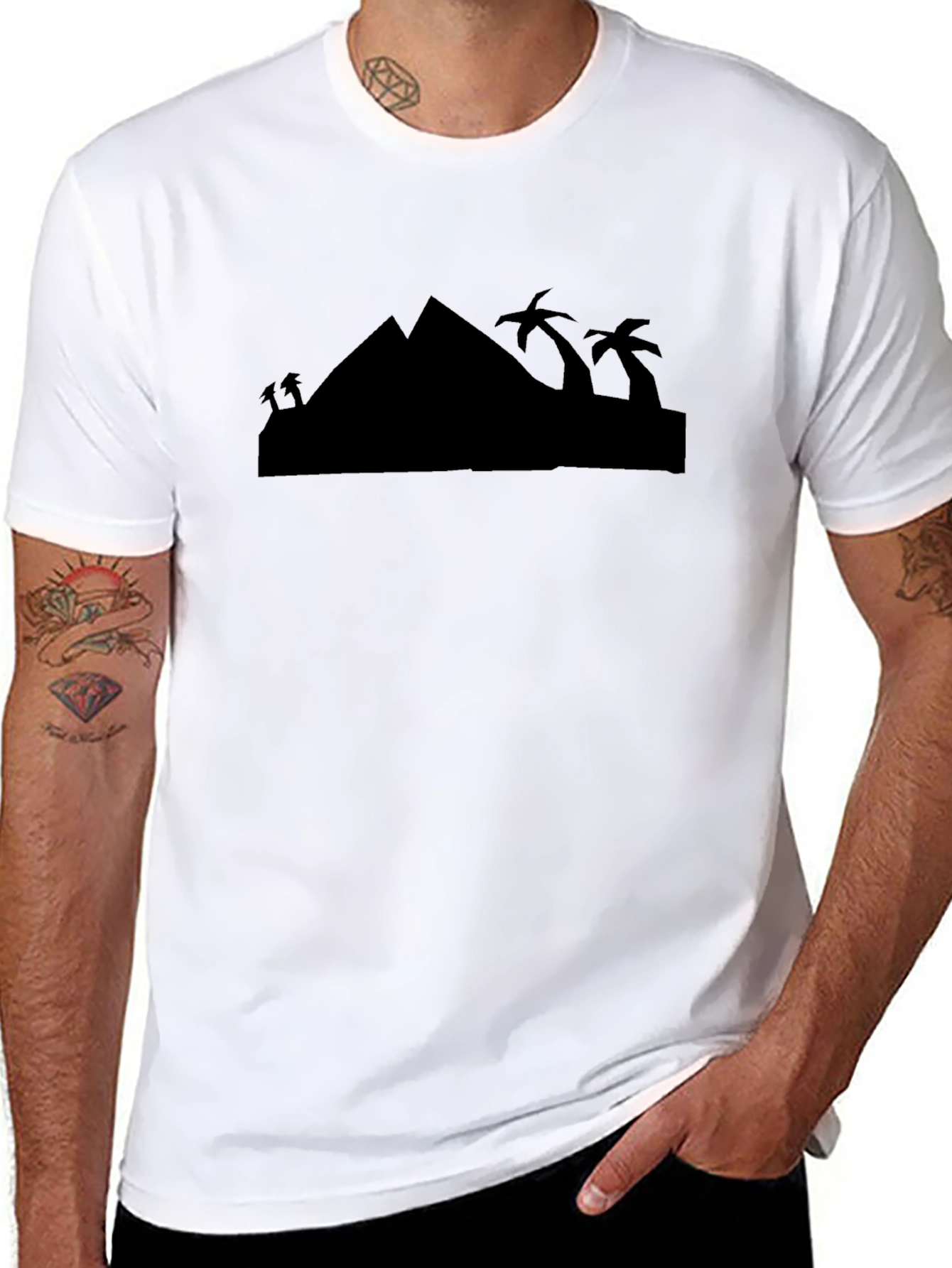 Black Pyramid & Palm Tree Graphic Tee