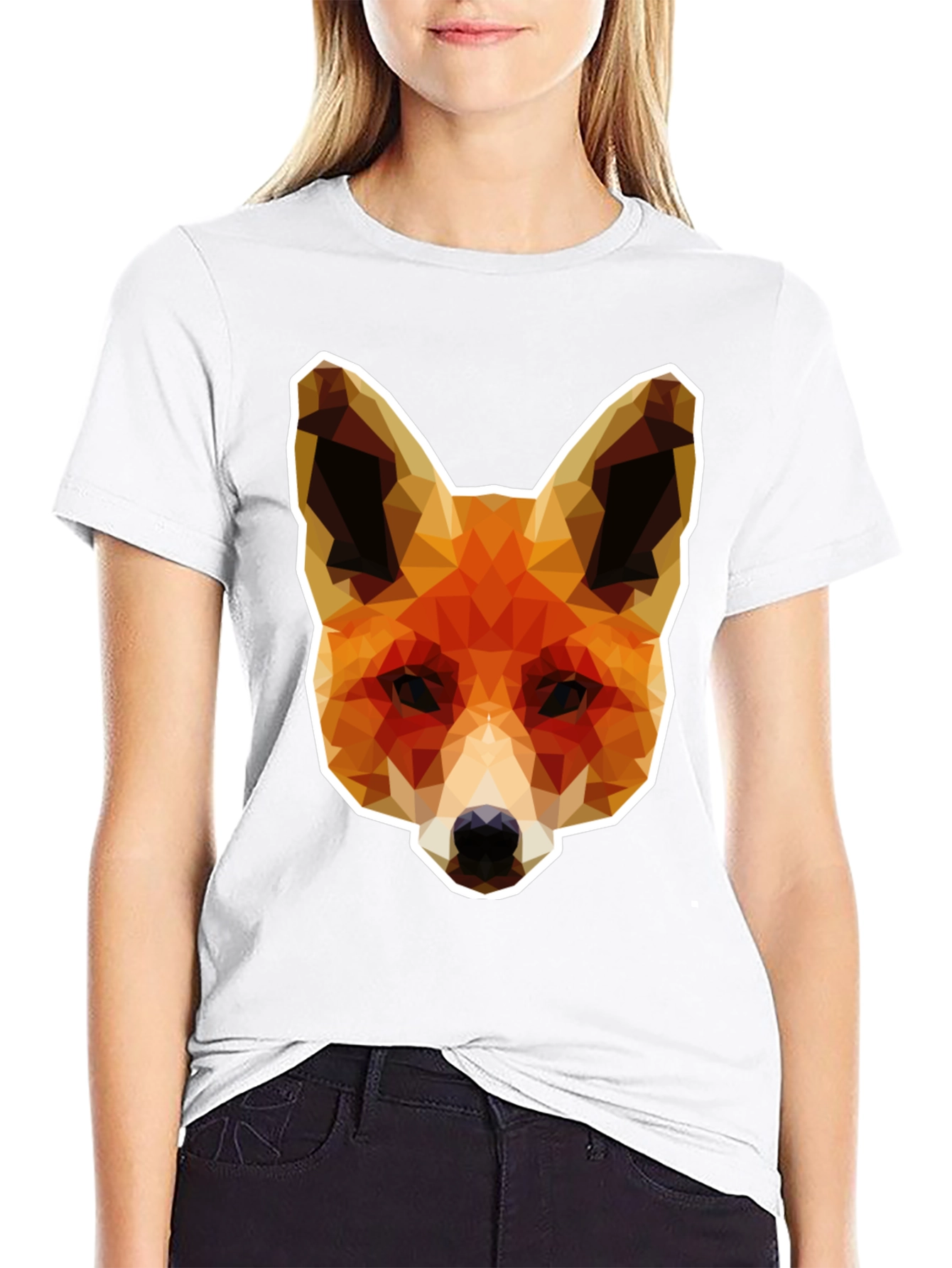 Geometric Fox Graphic Tee - Stylish Unisex T-Shirt