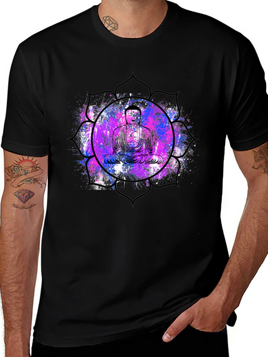 Buddha Lotus Mandala T-Shirt - Graphic Tee for Men