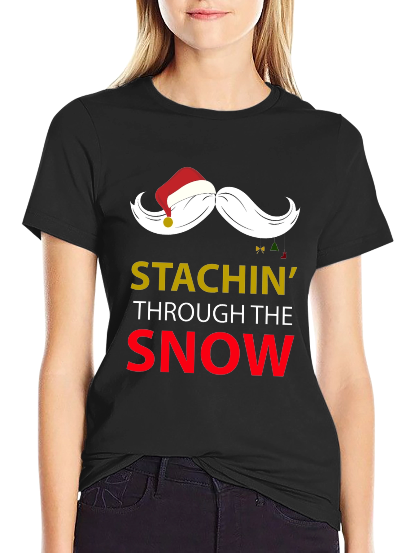 Stachin Through The Snow Christmas T-Shirt