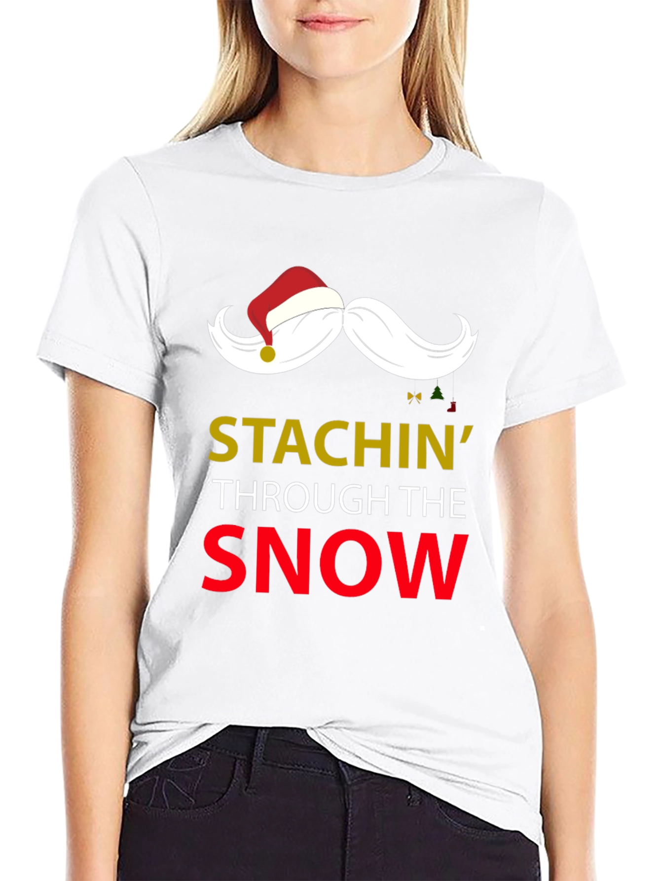 Stachin Through The Snow Christmas T-Shirt