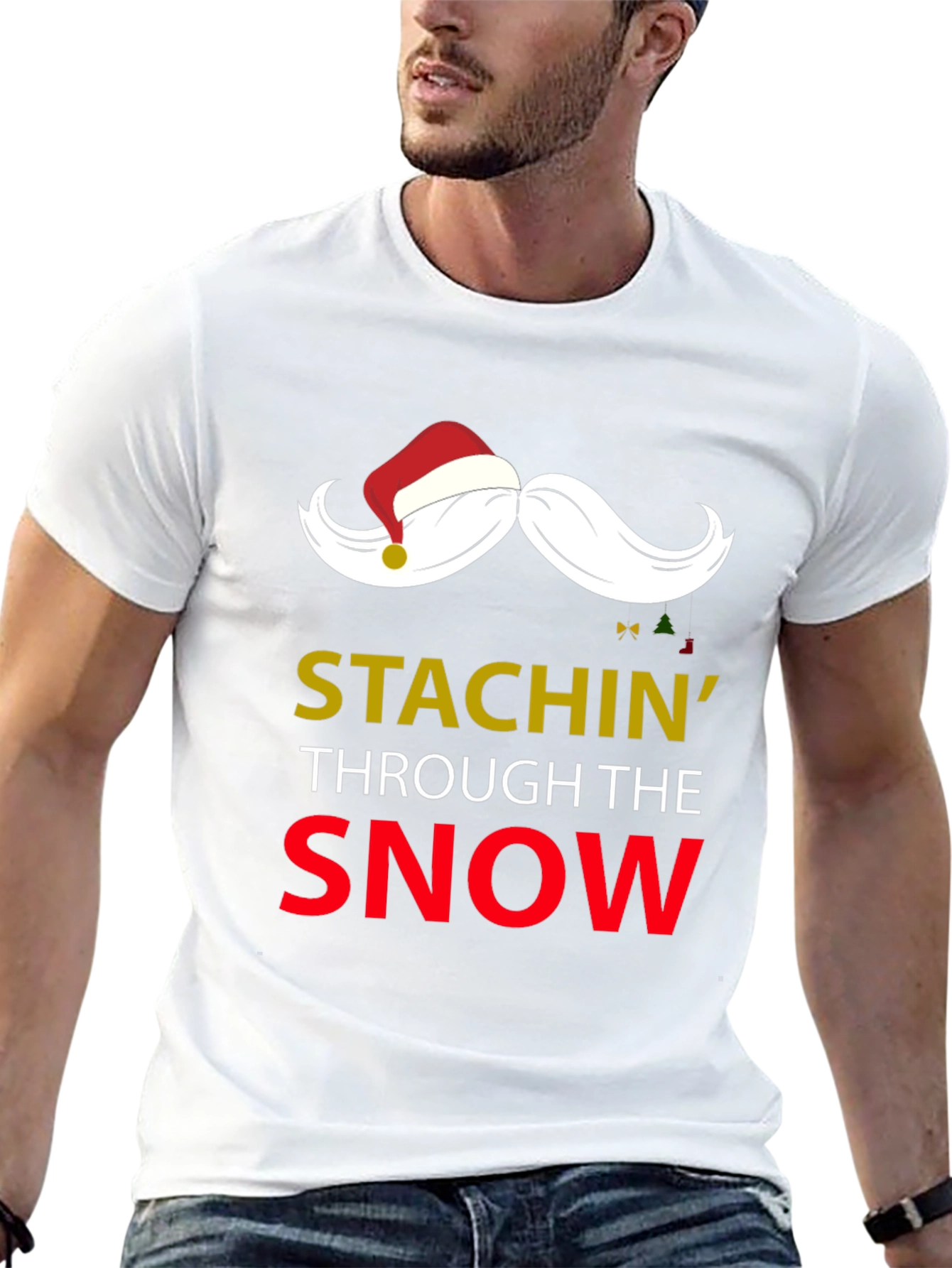 Stachin Through The Snow Christmas T-Shirt