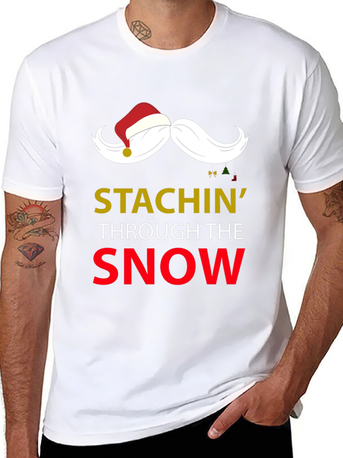 Stachin Through The Snow Christmas T-Shirt