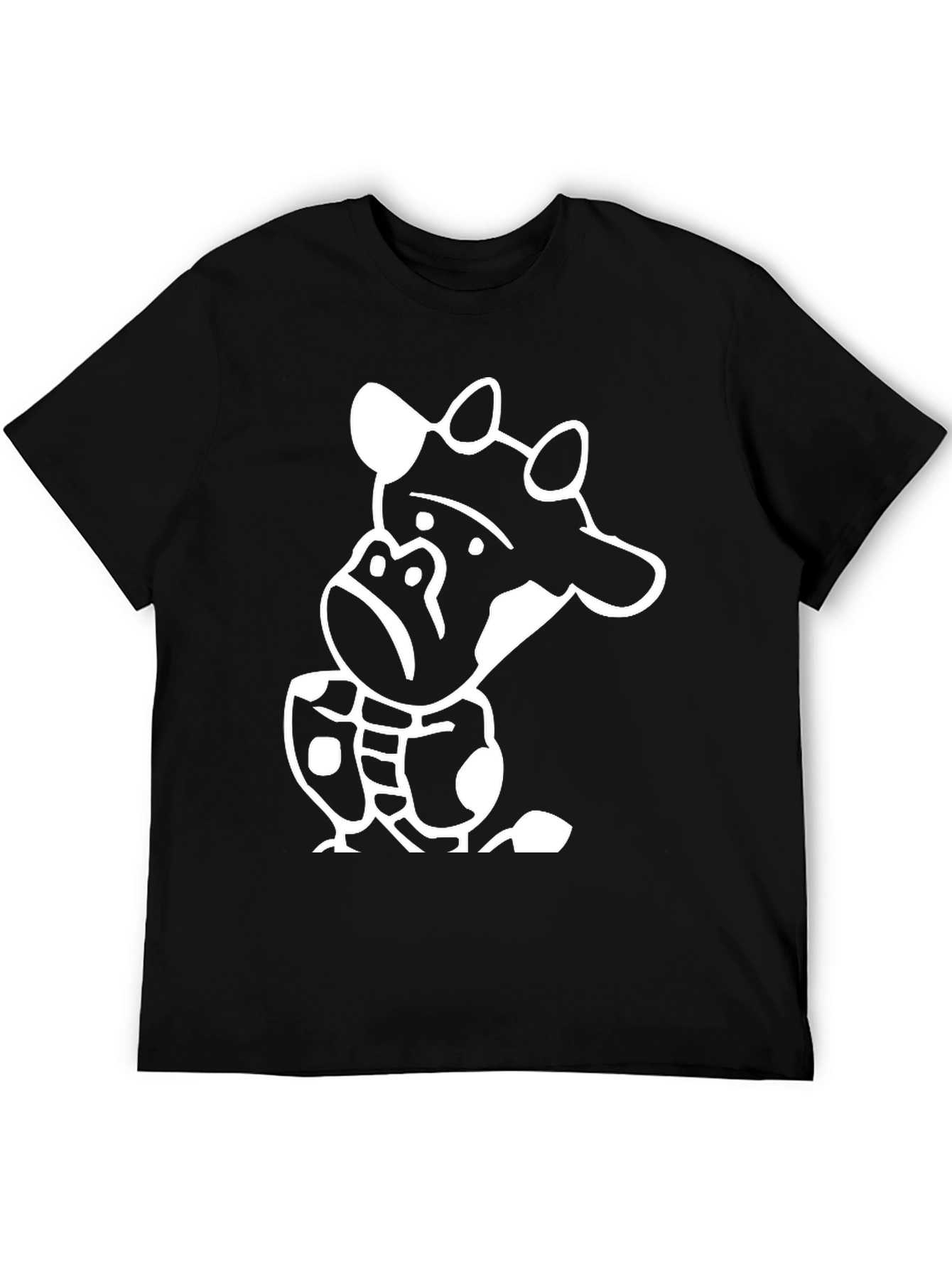 Funny Giraffe Graphic Tee - Black Cotton T-Shirt