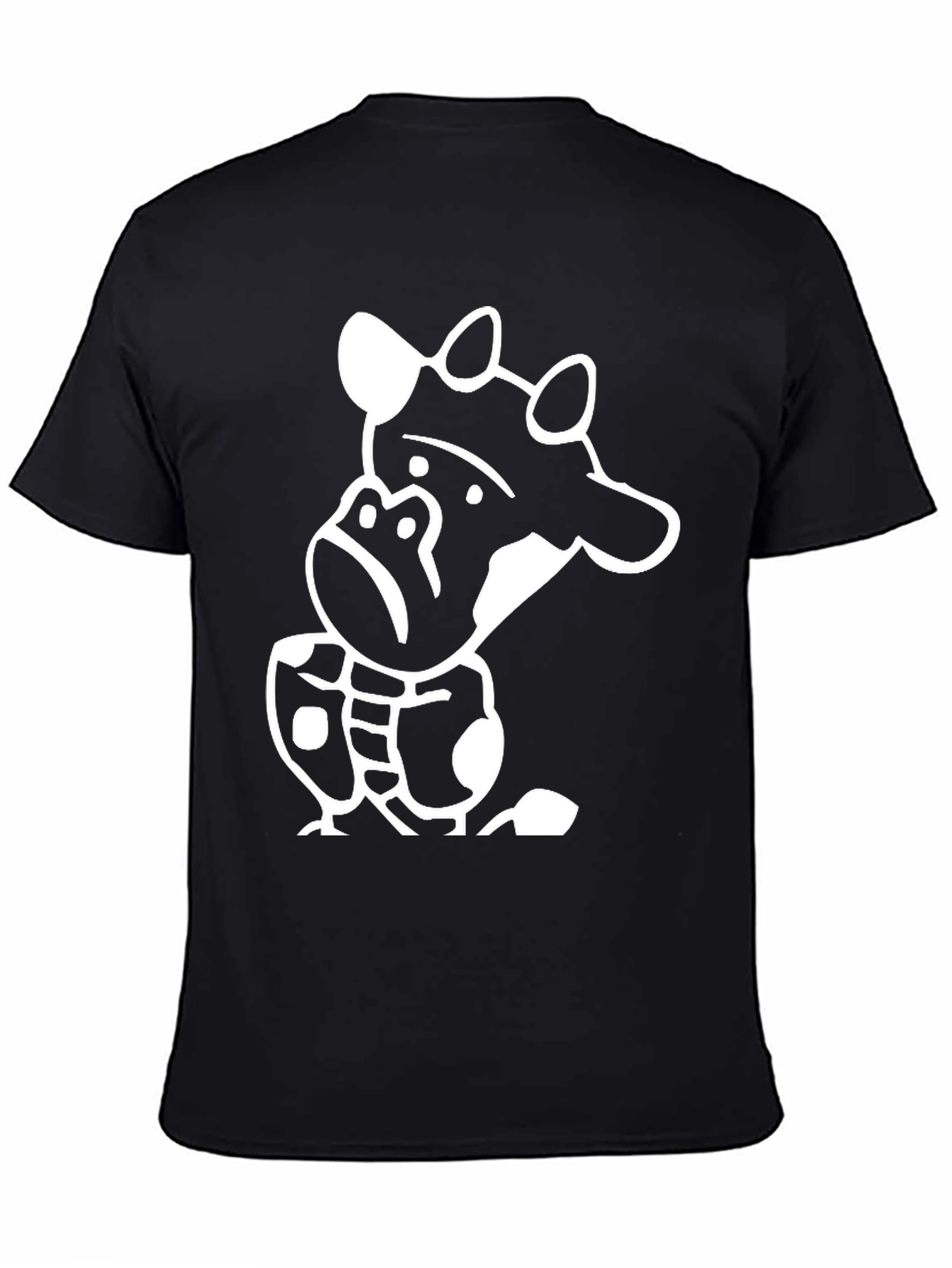 Funny Giraffe Graphic Tee - Black Cotton T-Shirt