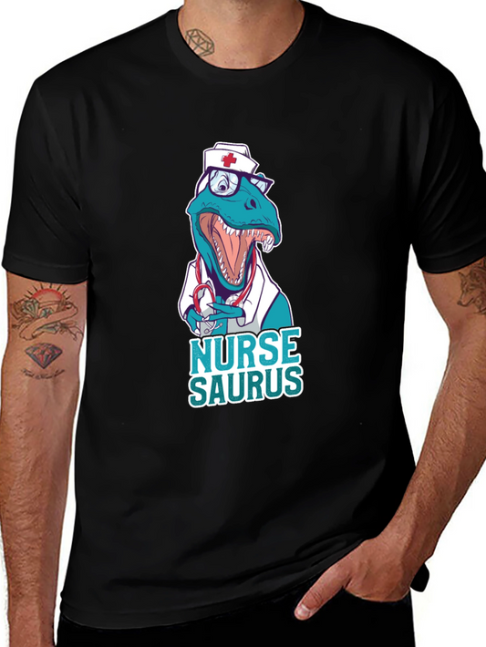 Nurse Saurus Graphic T-Shirt - Funny Dino Tee