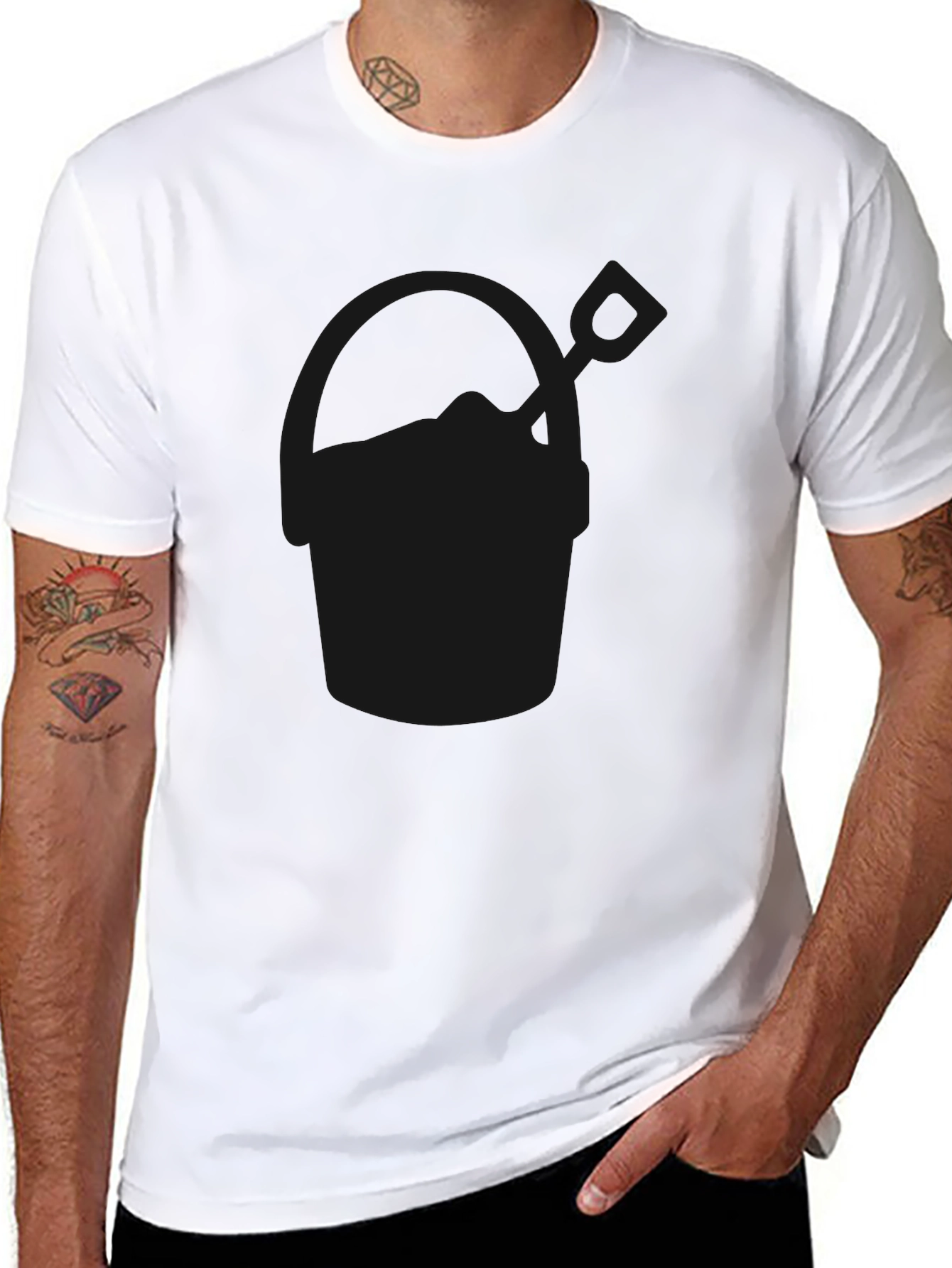 Mens Black Casual Crew Neck T-Shirt