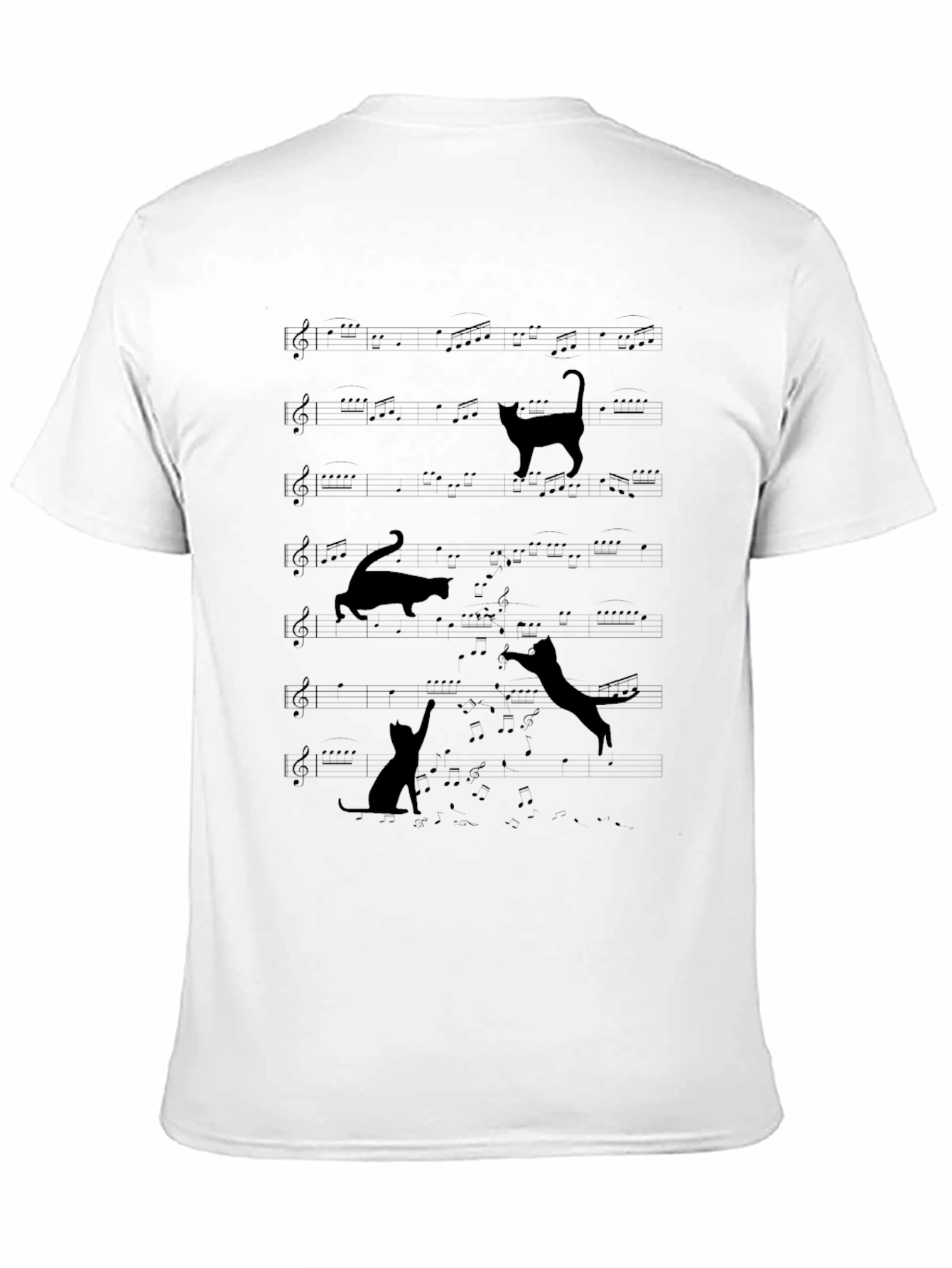 Musical Cats T-Shirt - Black Cotton Tee