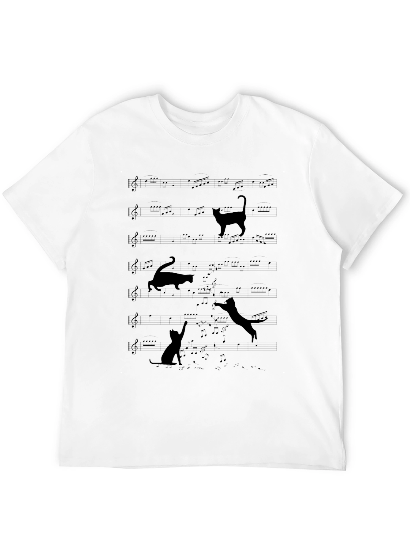 Musical Cats T-Shirt - Black Cotton Tee
