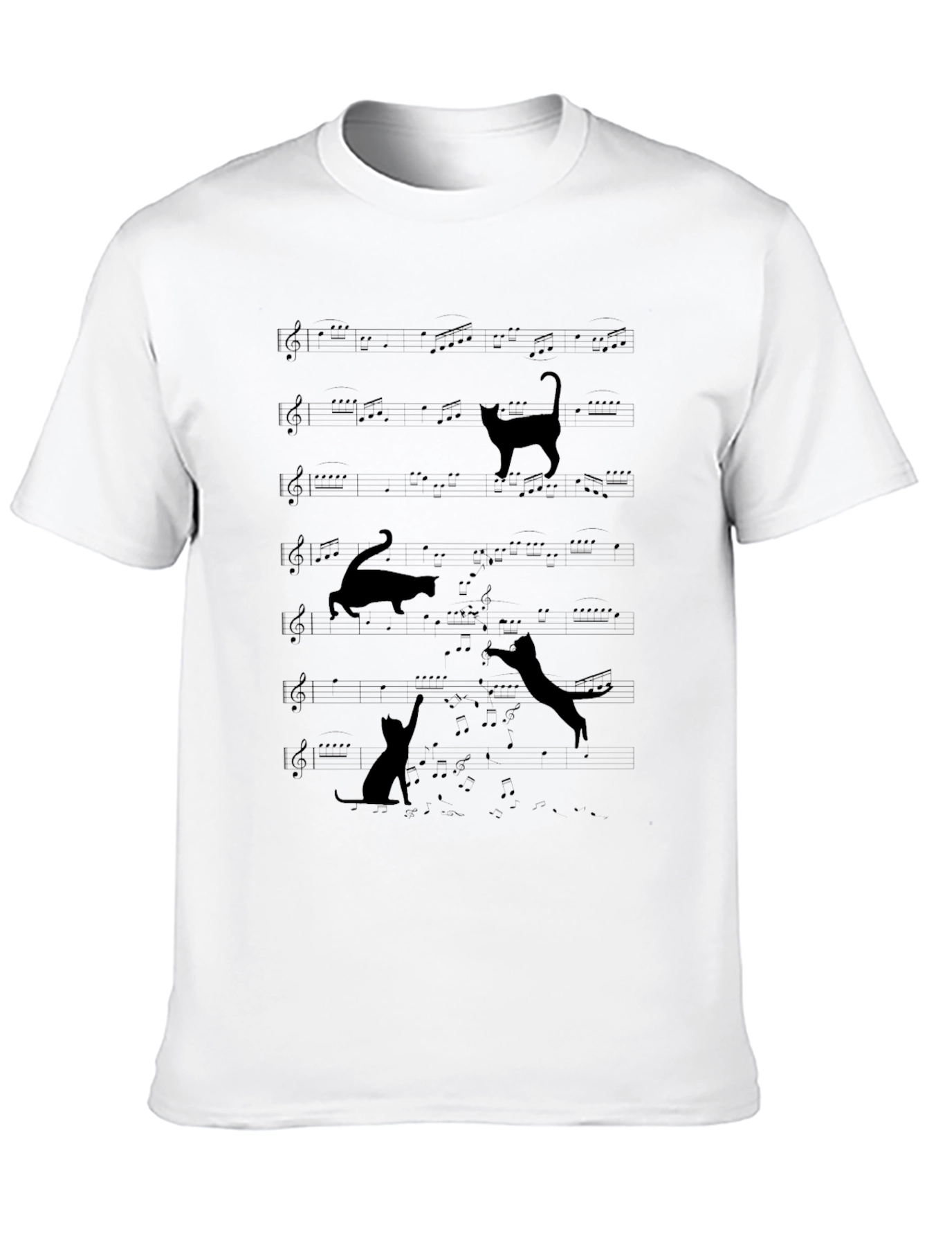 Musical Cats T-Shirt - Black Cotton Tee