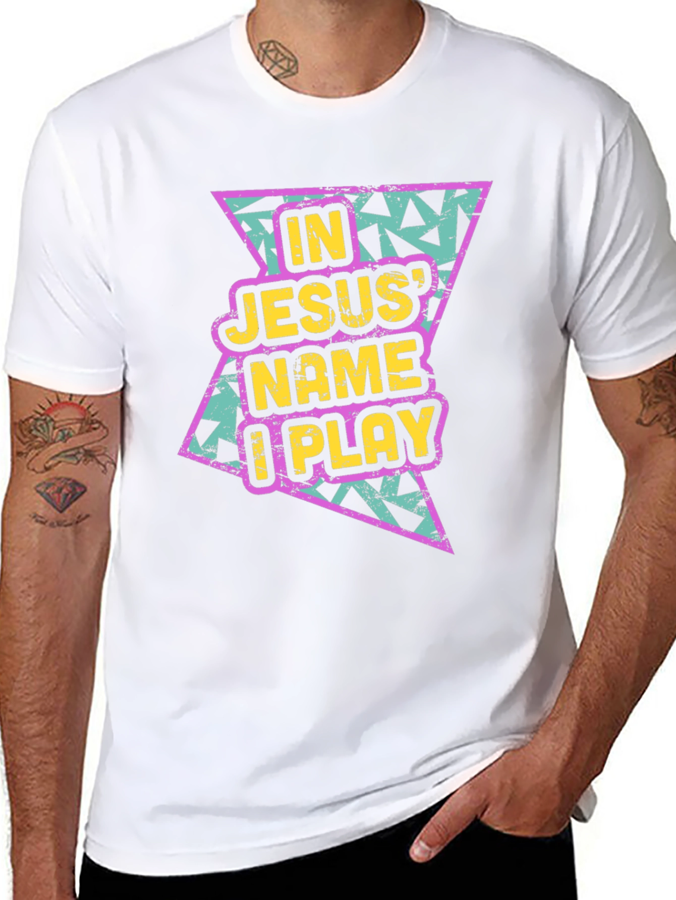 In Jesus Name I Play Black T-Shirt