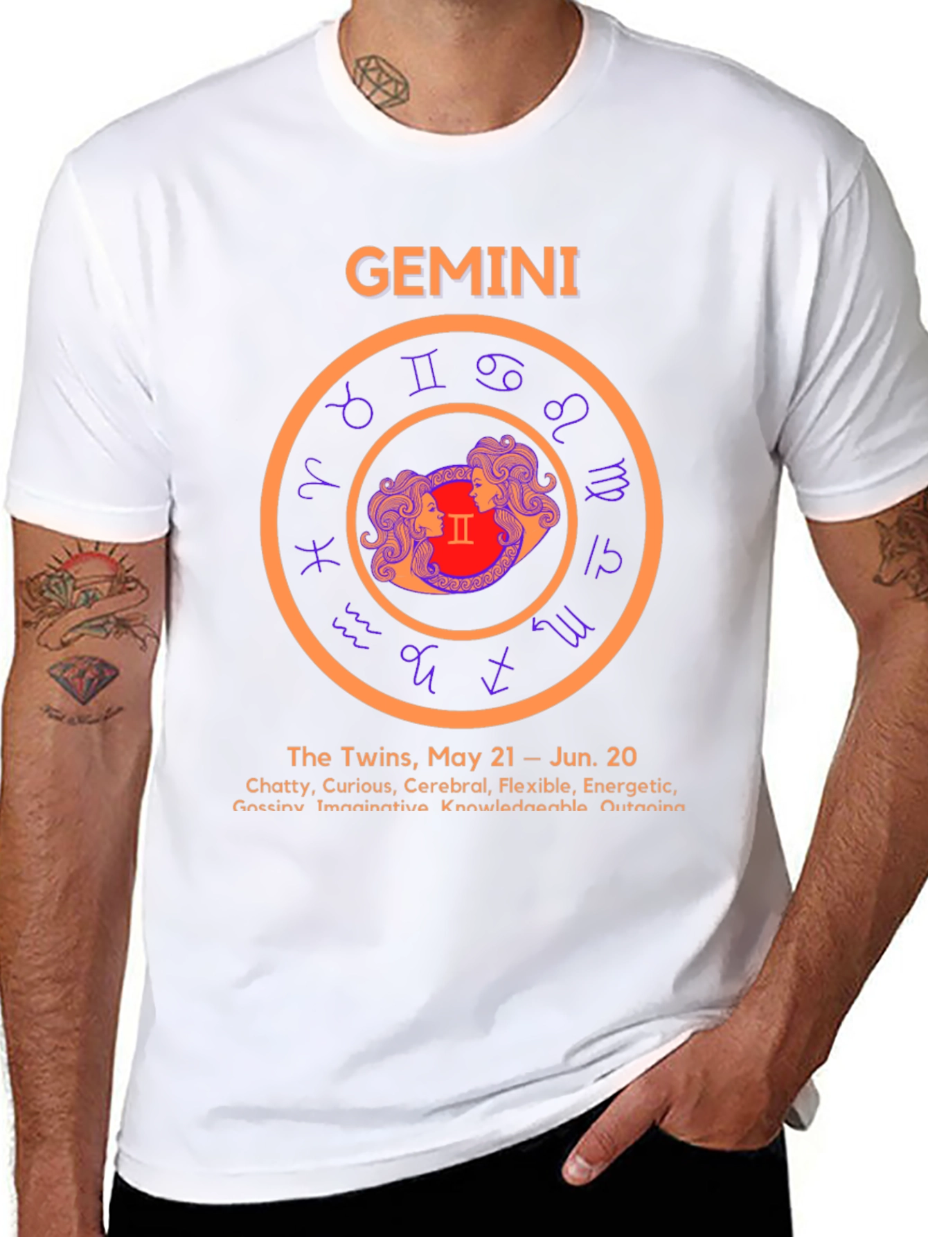 Gemini Zodiac T-Shirt - The Twins May 21-June 20