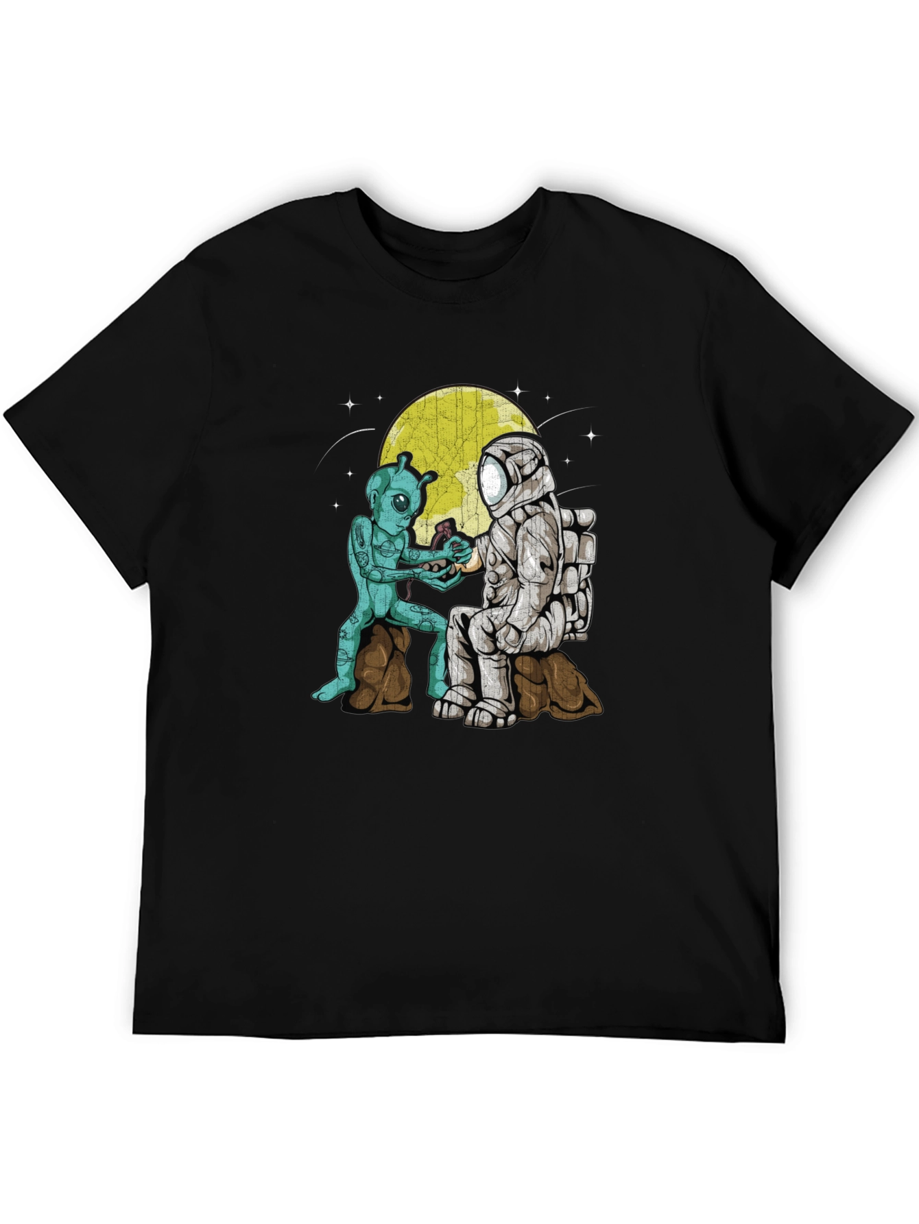 Alien & Astronaut T-Shirt: Space Friendship Graphic Tee