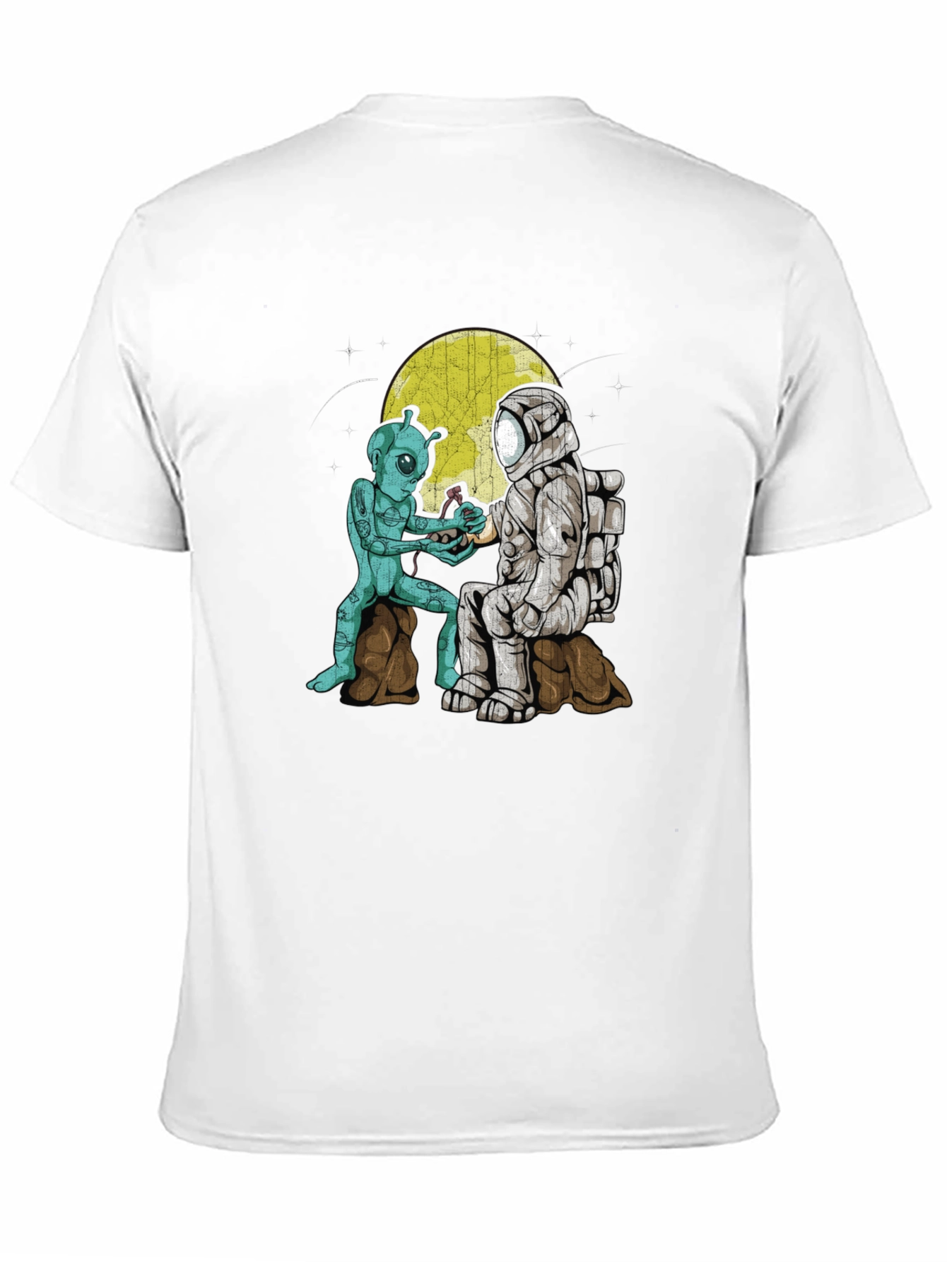 Alien & Astronaut T-Shirt: Space Friendship Graphic Tee