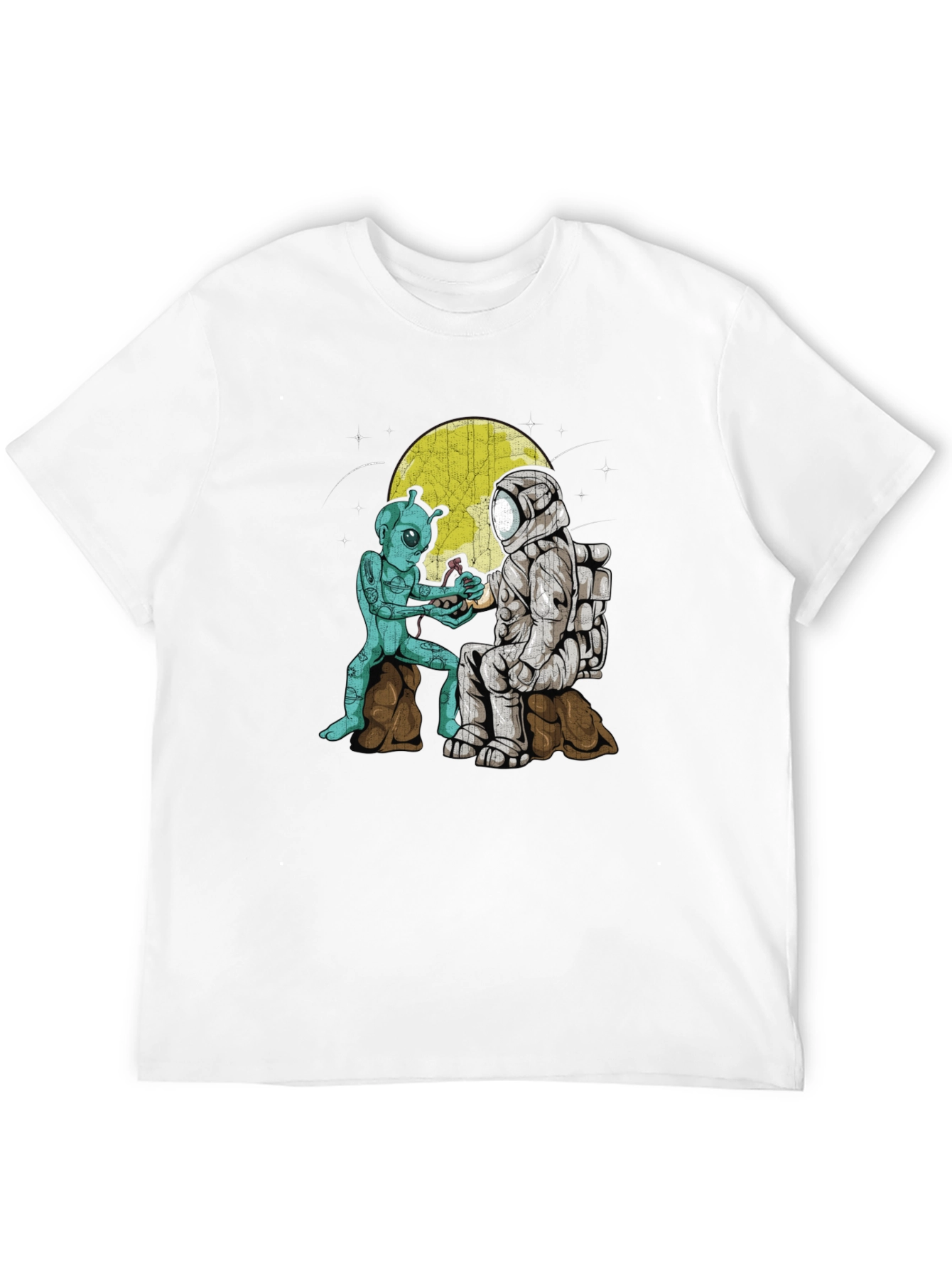 Alien & Astronaut T-Shirt: Space Friendship Graphic Tee
