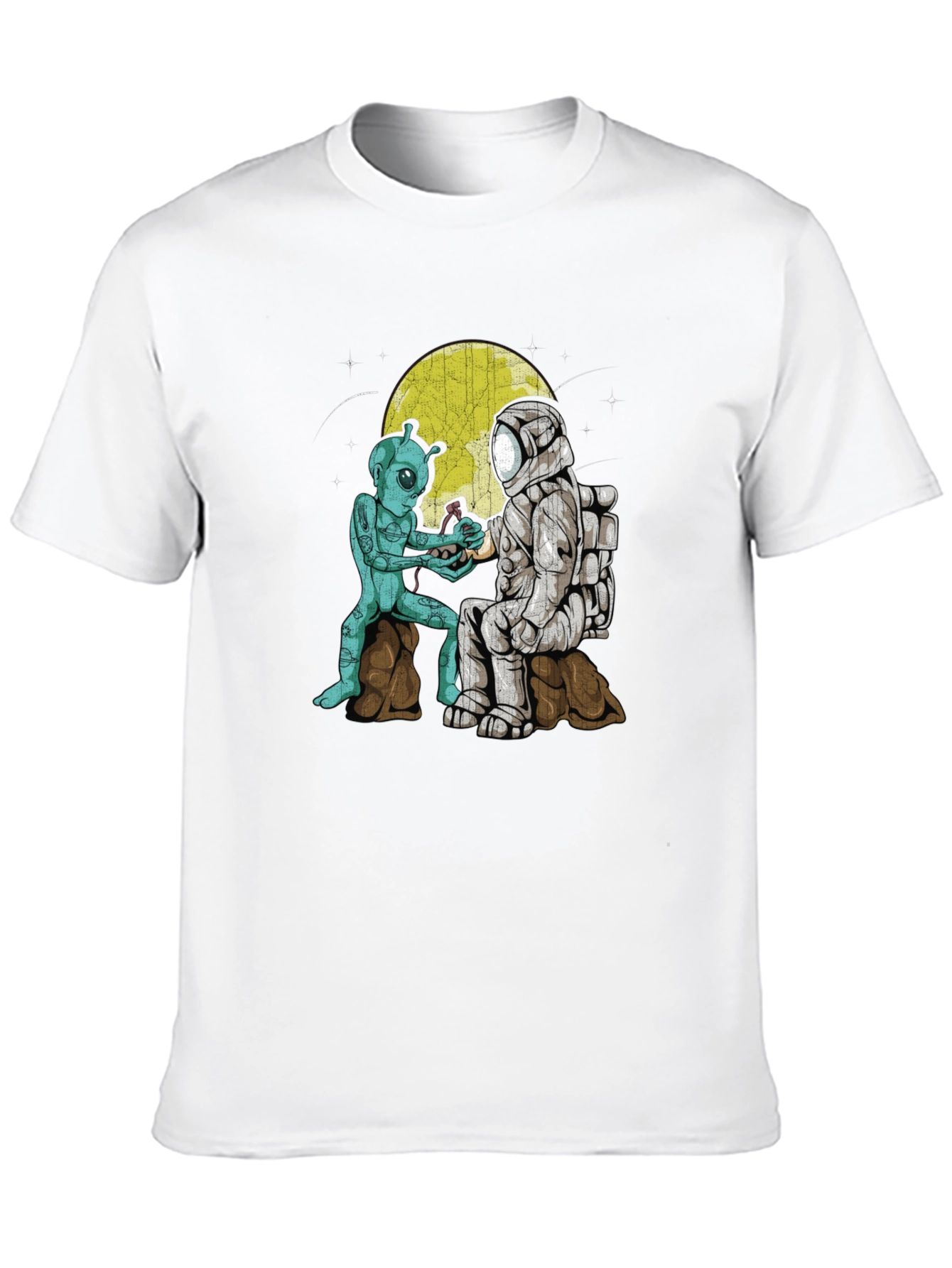 Alien & Astronaut T-Shirt: Space Friendship Graphic Tee