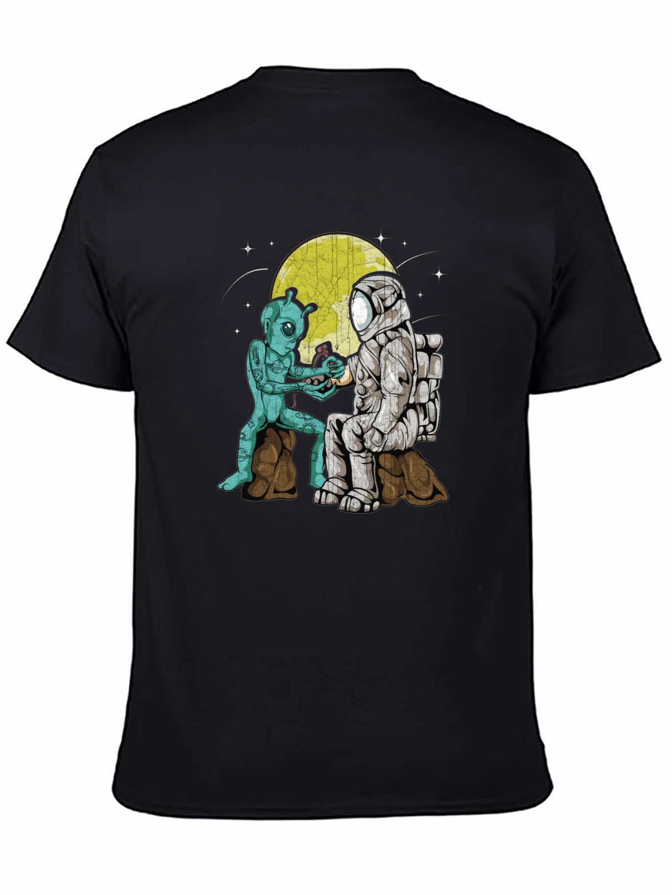 Alien & Astronaut T-Shirt: Space Friendship Graphic Tee