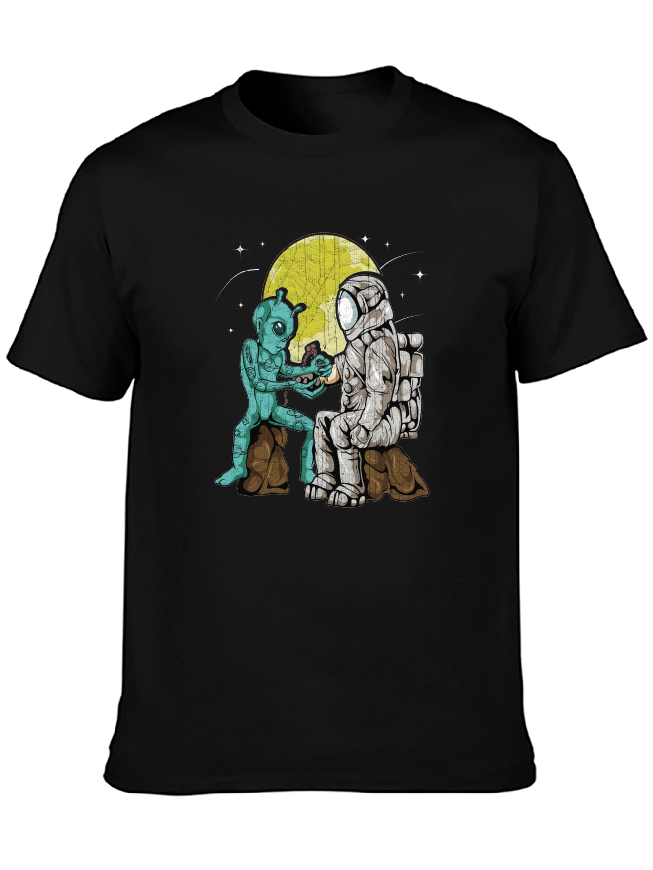 Alien & Astronaut T-Shirt: Space Friendship Graphic Tee