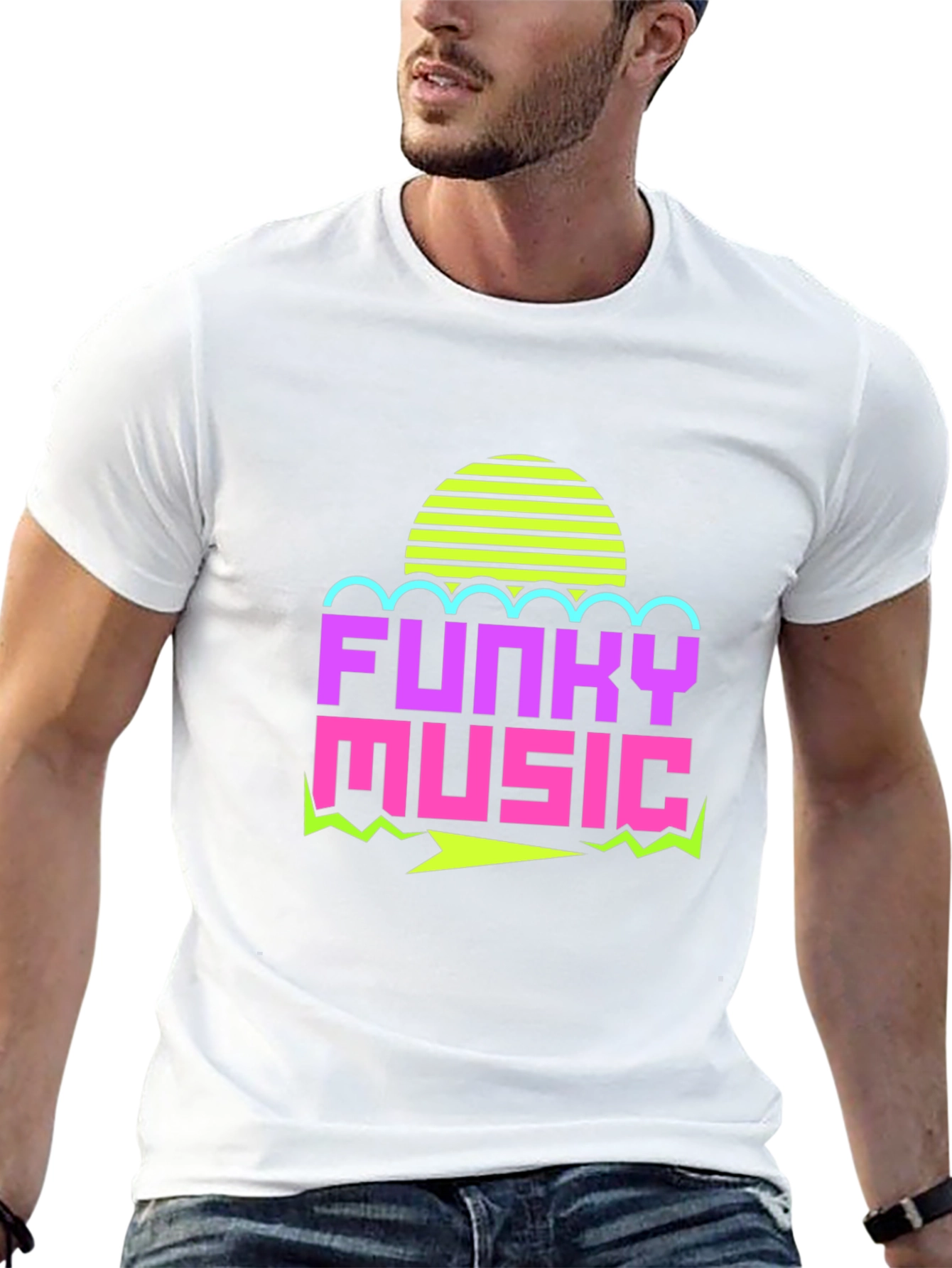 Funky Music Graphic Tee - Retro 80s Style T-Shirt