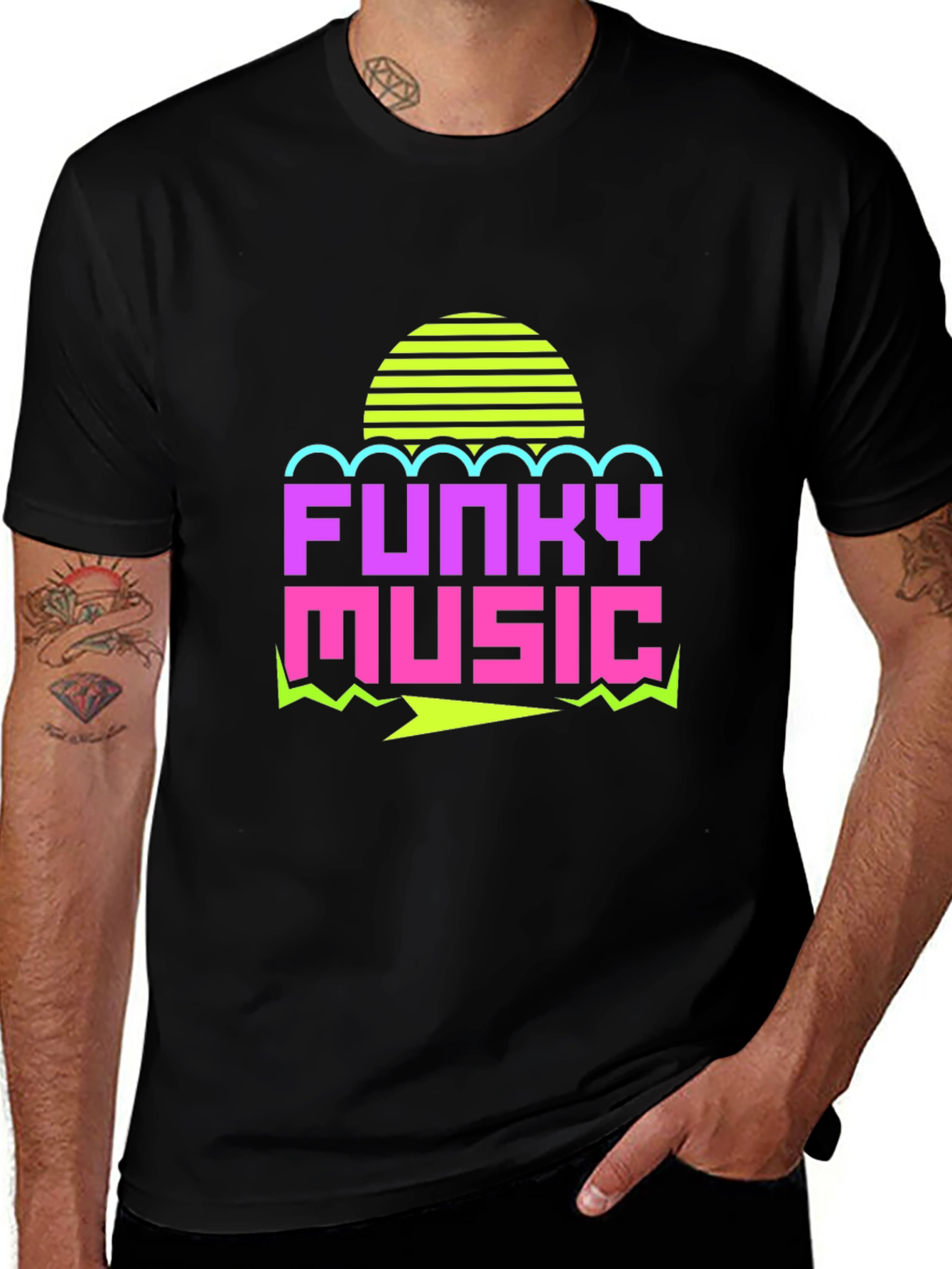 Funky Music Graphic Tee - Retro 80s Style T-Shirt