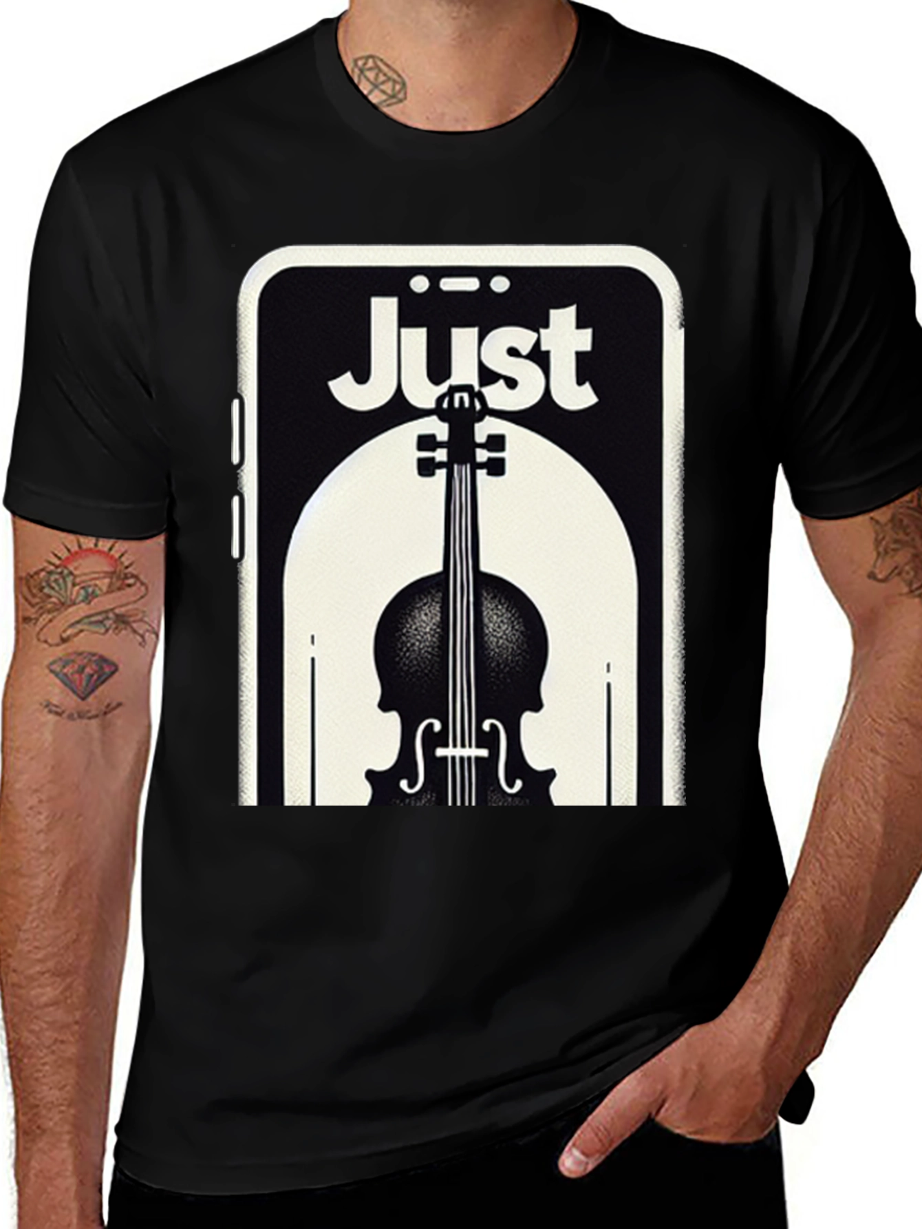 Just A Musician T-Shirt Black Cotton Graphic Tee