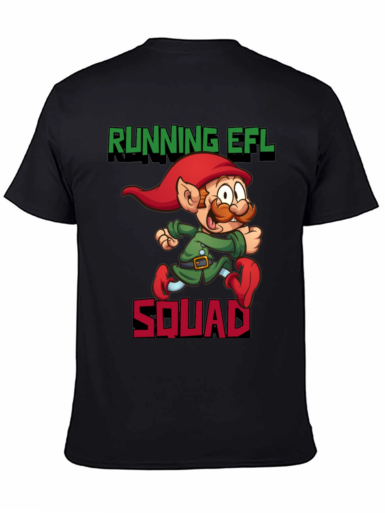 Running EFL Squad Graphic Tee - Black Cotton T-Shirt