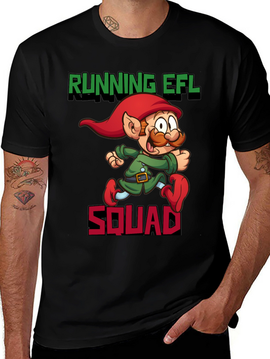 Running EFL Squad Graphic Tee - Black Cotton T-Shirt