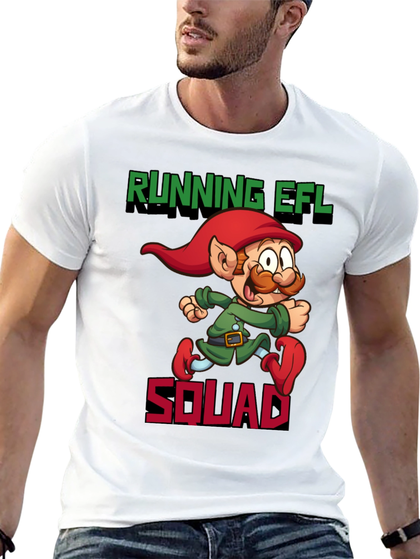 Running EFL Squad Graphic Tee - Black Cotton T-Shirt