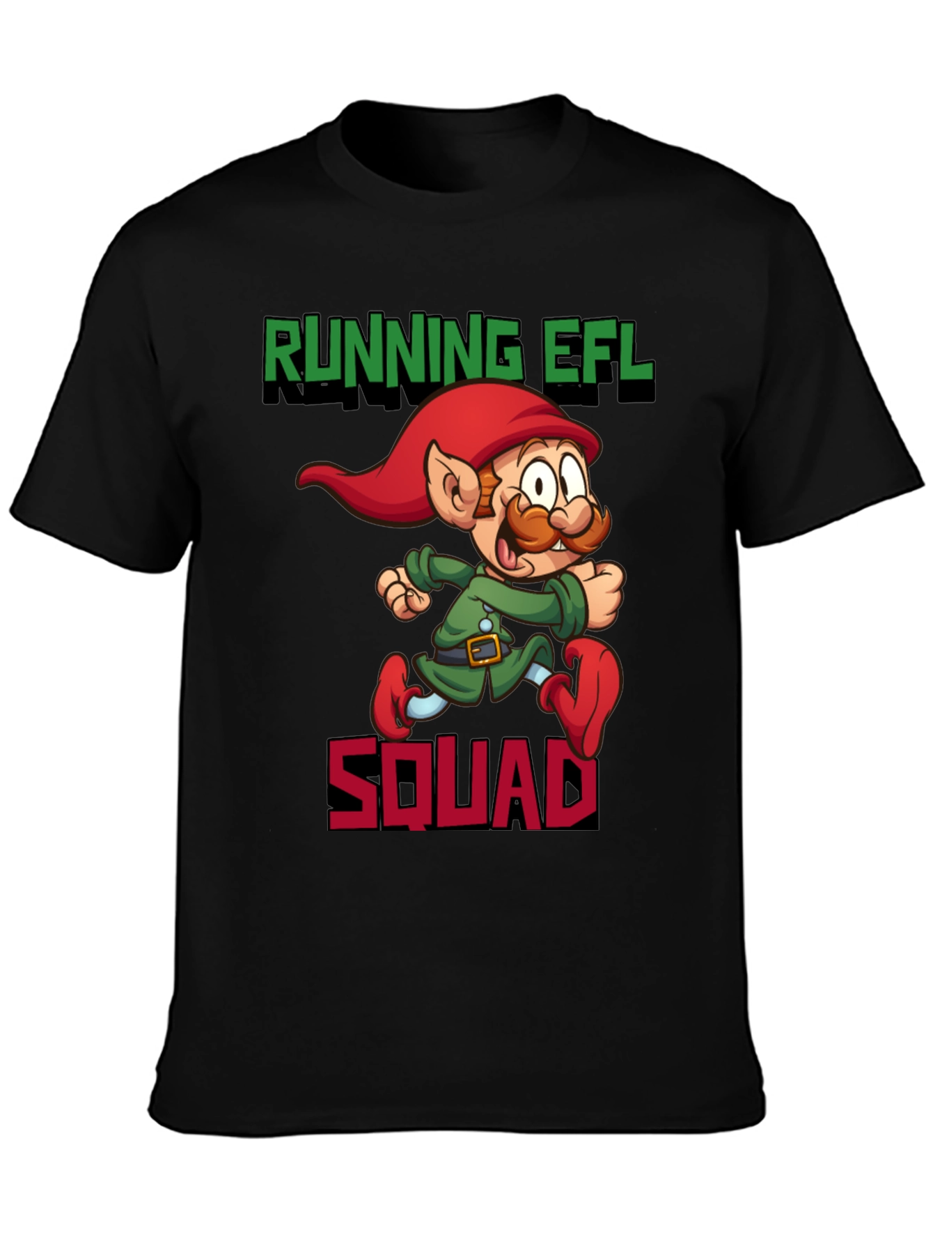 Running EFL Squad Graphic Tee - Black Cotton T-Shirt