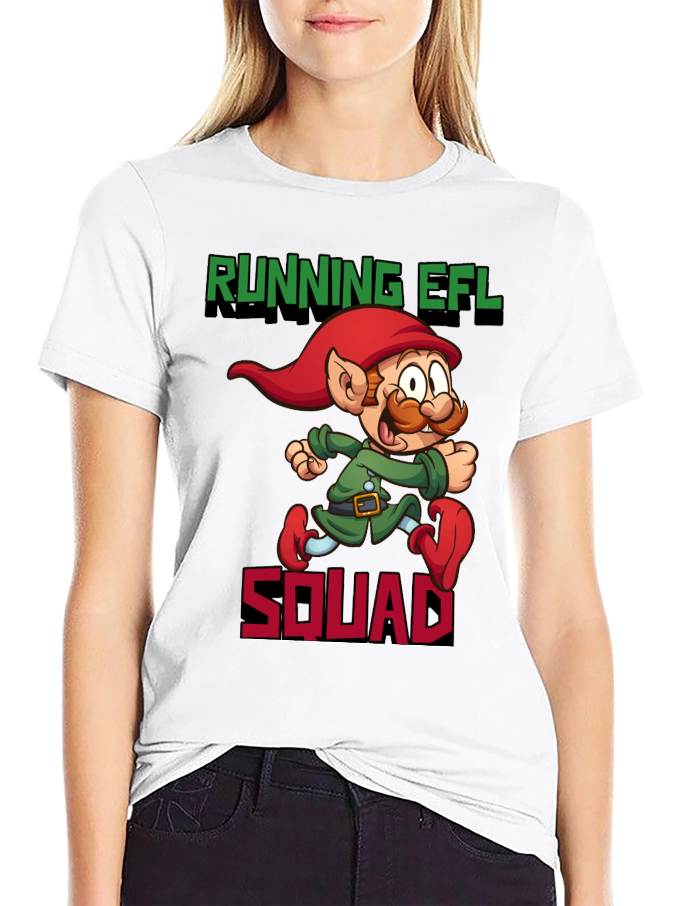 Running EFL Squad Graphic Tee - Black Cotton T-Shirt
