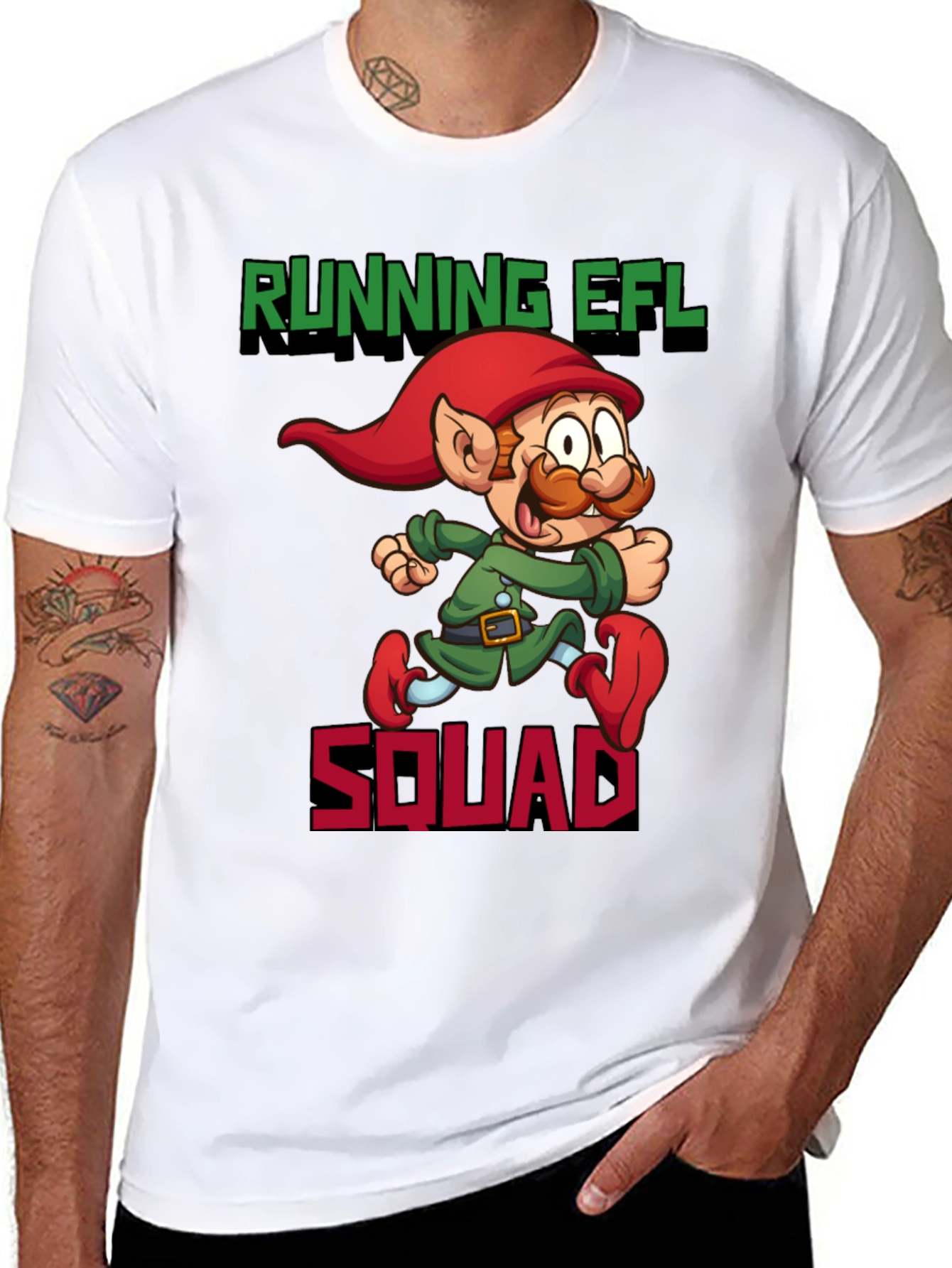 Running EFL Squad Graphic Tee - Black Cotton T-Shirt