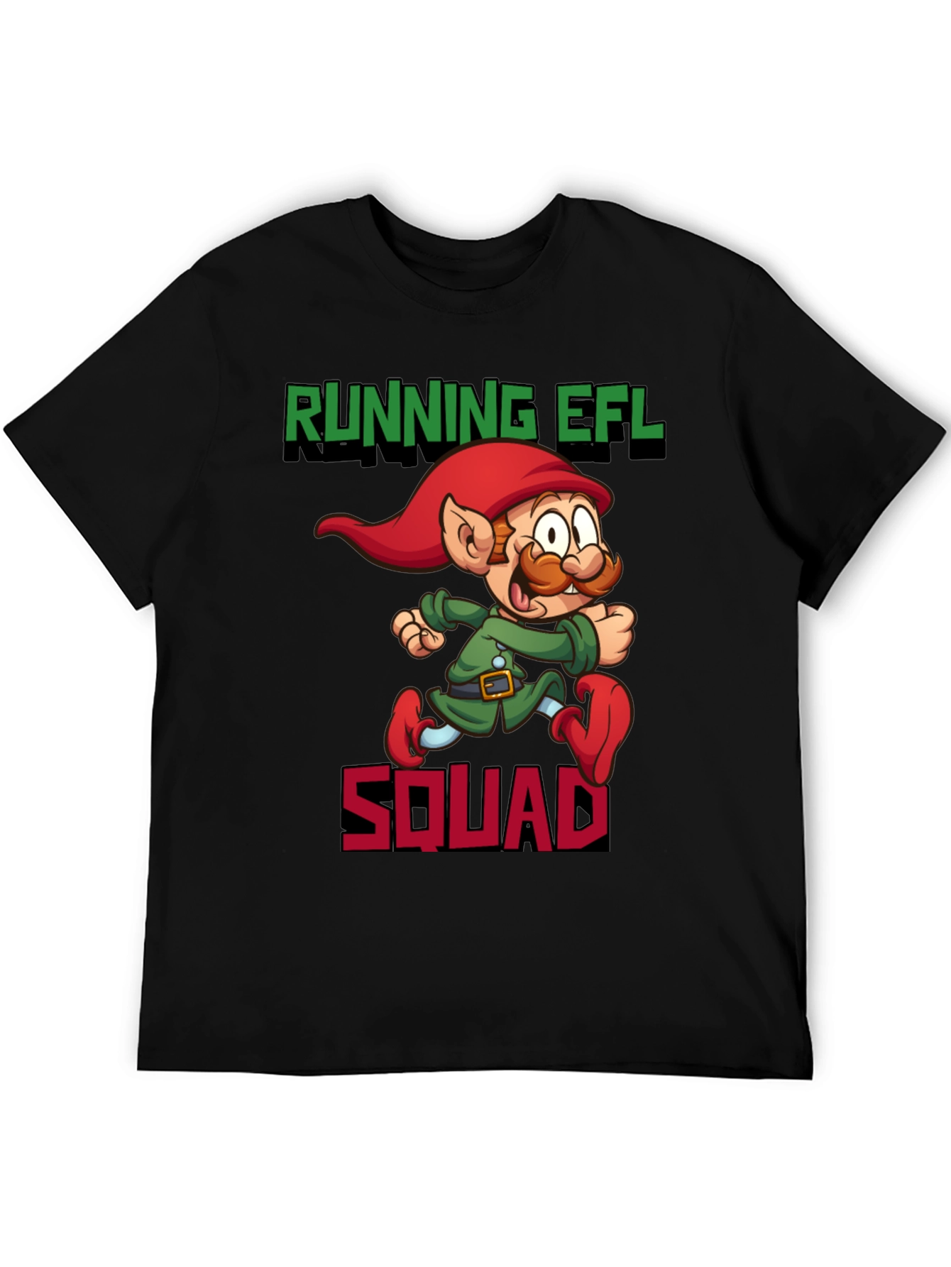 Running EFL Squad Graphic Tee - Black Cotton T-Shirt