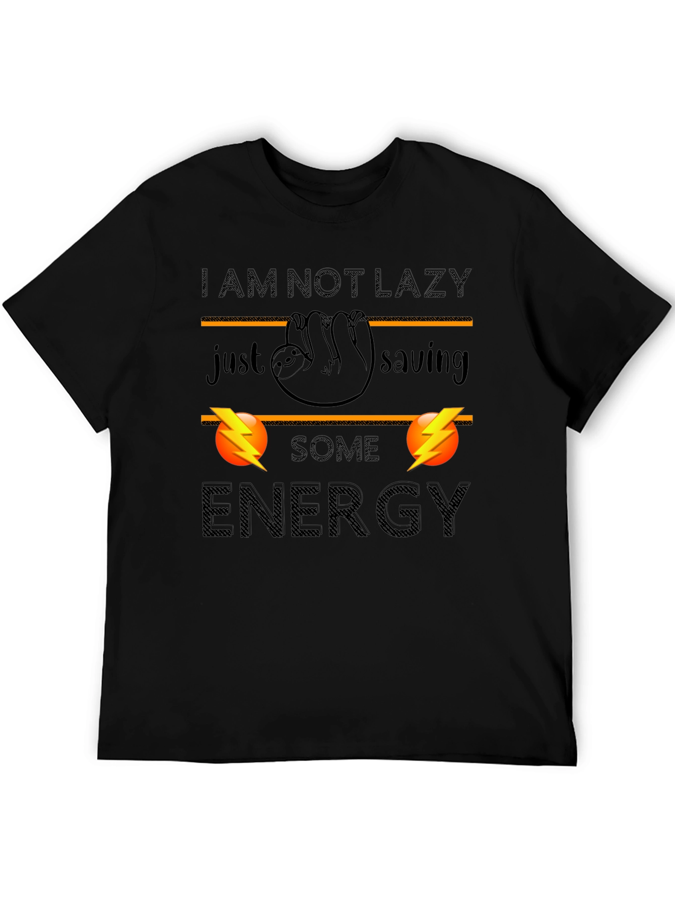 Funny Sloth Energy Saving Graphic T-Shirt