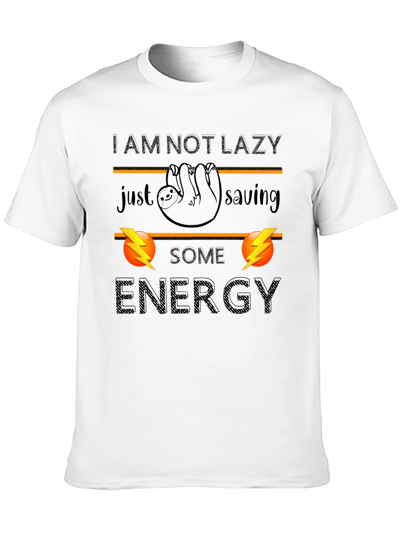 Funny Sloth Energy Saving Graphic T-Shirt