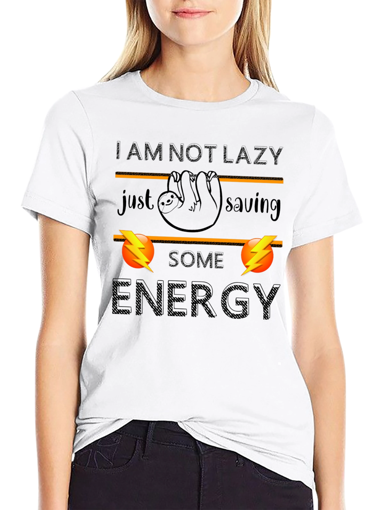 Funny Sloth Energy Saving Graphic T-Shirt