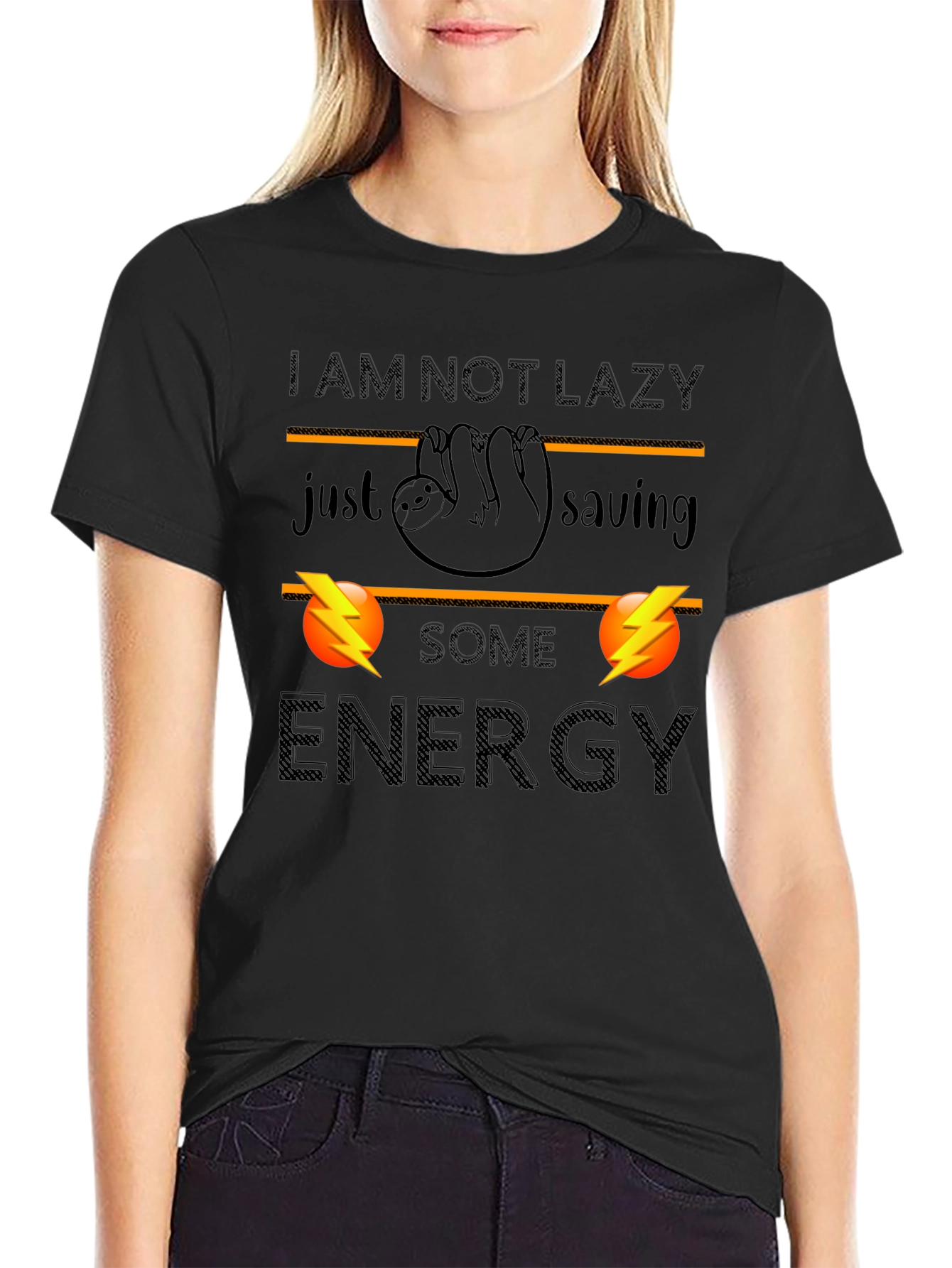 Funny Sloth Energy Saving Graphic T-Shirt