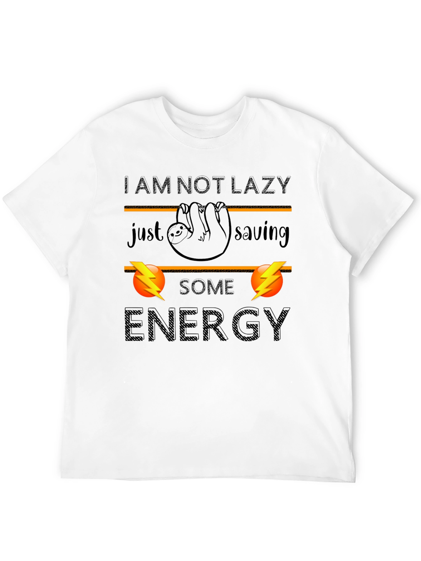 Funny Sloth Energy Saving Graphic T-Shirt
