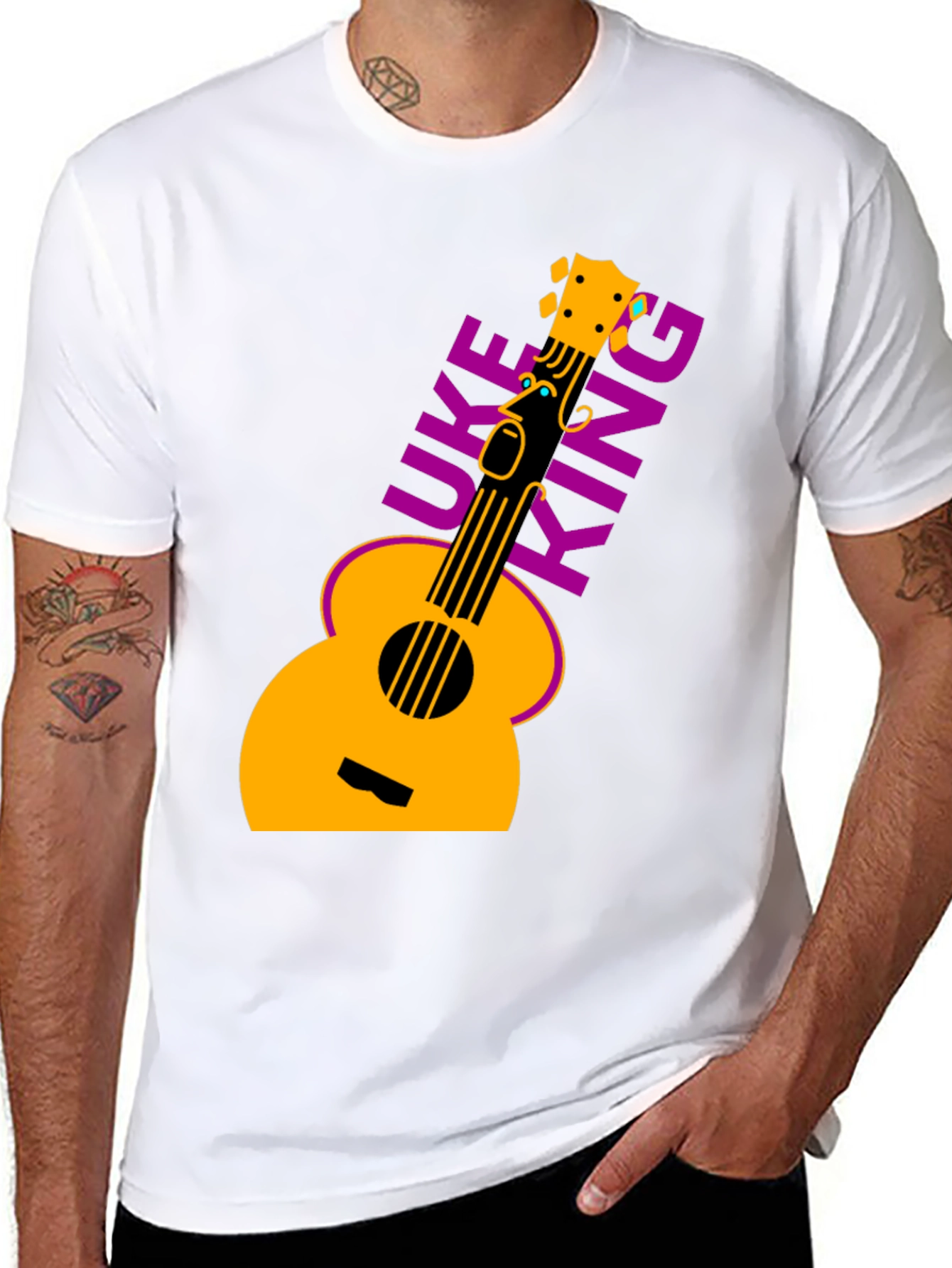 Uke King Graphic Tee - Black T-Shirt Ukulele Music