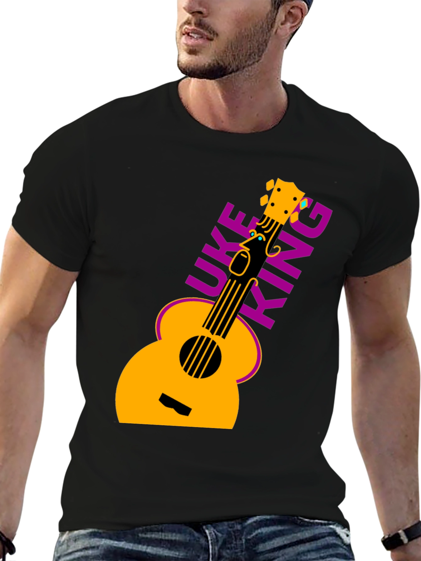 Uke King Graphic Tee - Black T-Shirt Ukulele Music